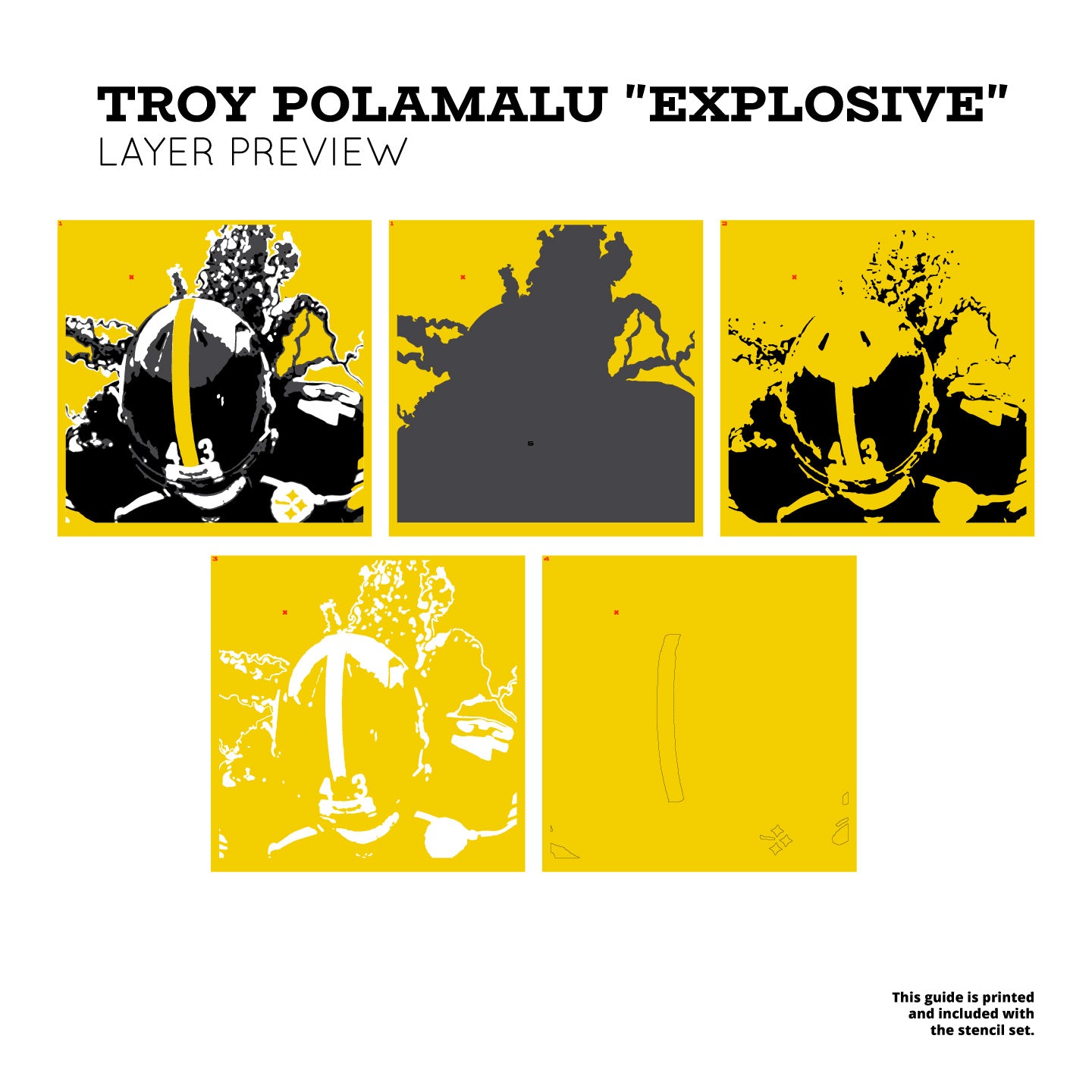 Troy Polamalu "Explosive" Layered Stencil Set