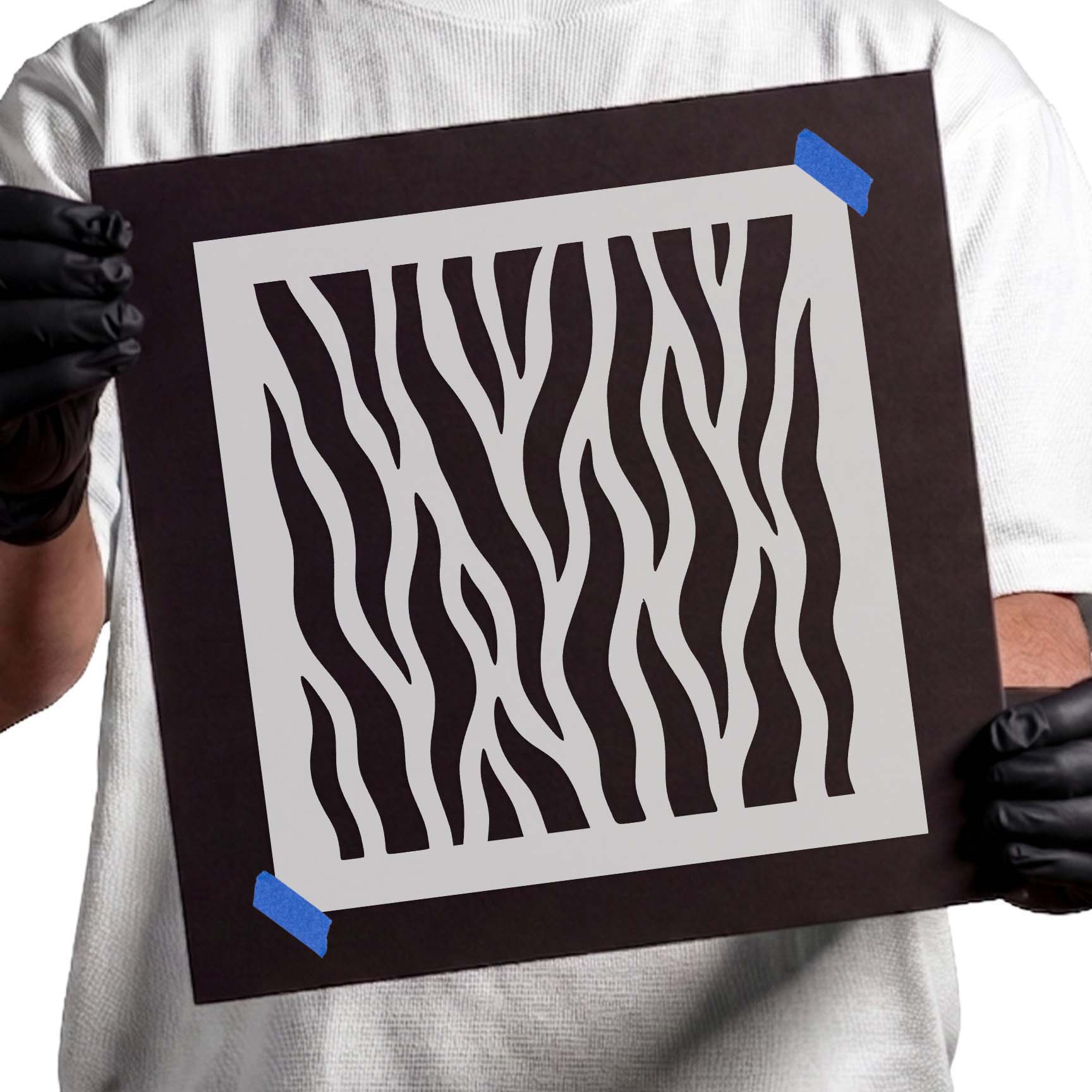 Flowing vertical tiger stripe pattern inspired by natural tiger markings.
