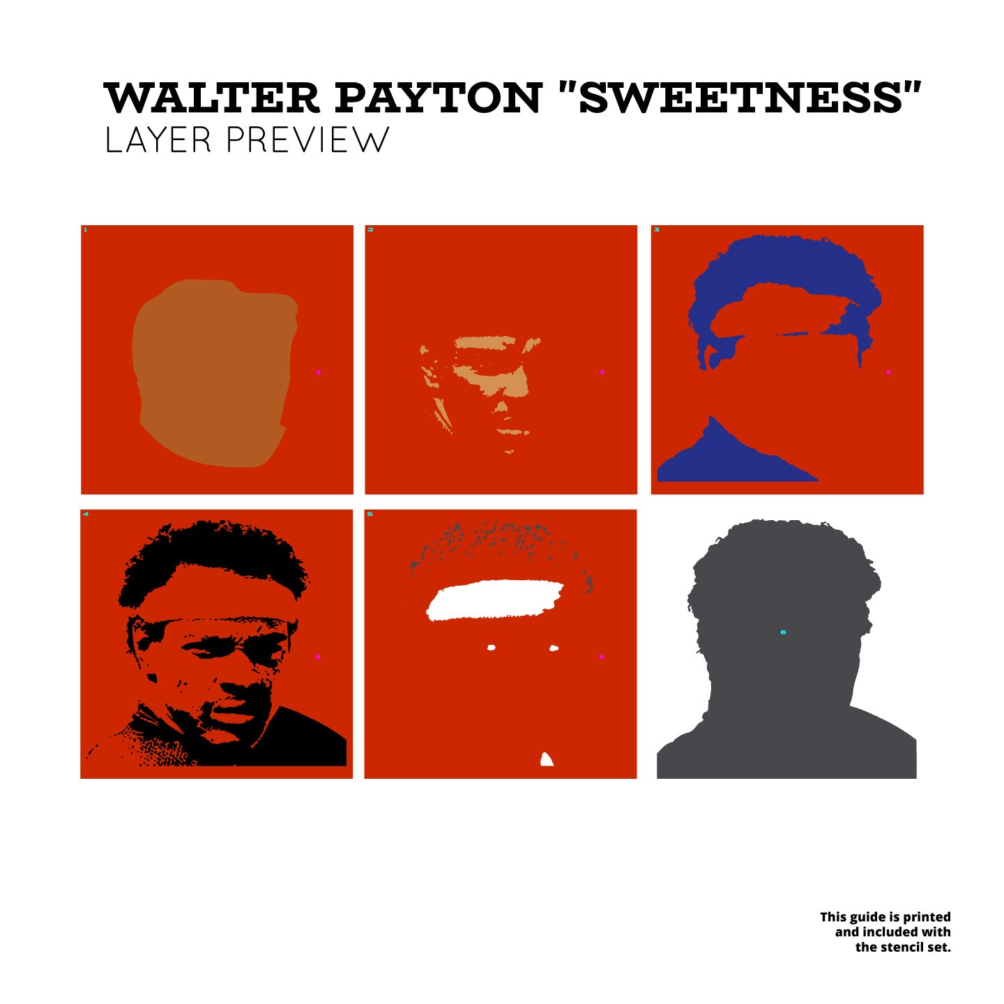 Walter Payton "Sweetness" Layered Stencil Set