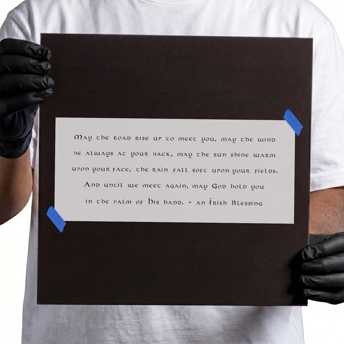 Irish blessing stencil with traditional quote in distinctive old-world lettering