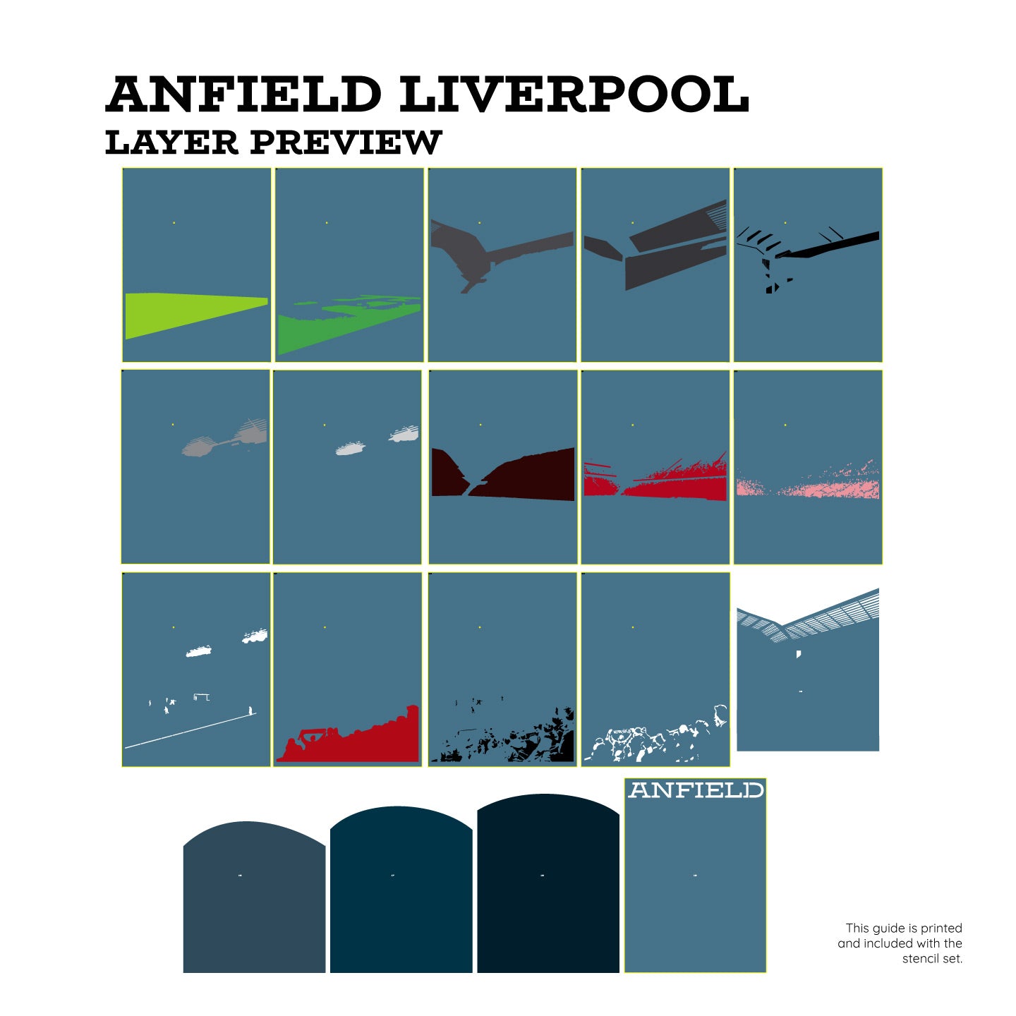 Conjunto de plantillas en capas "Nunca caminarás solo" de Anfield