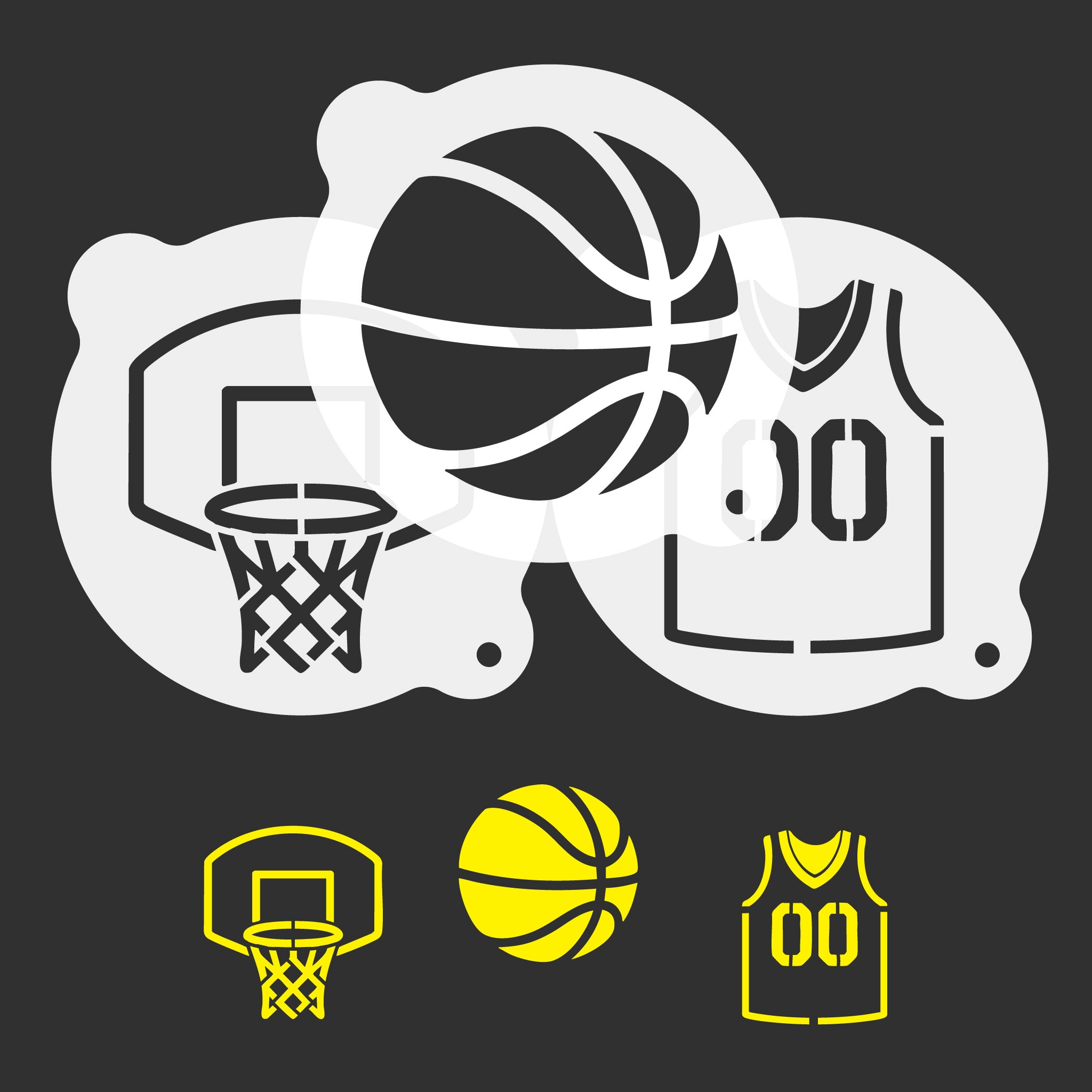 Basketball Coffee Stencil