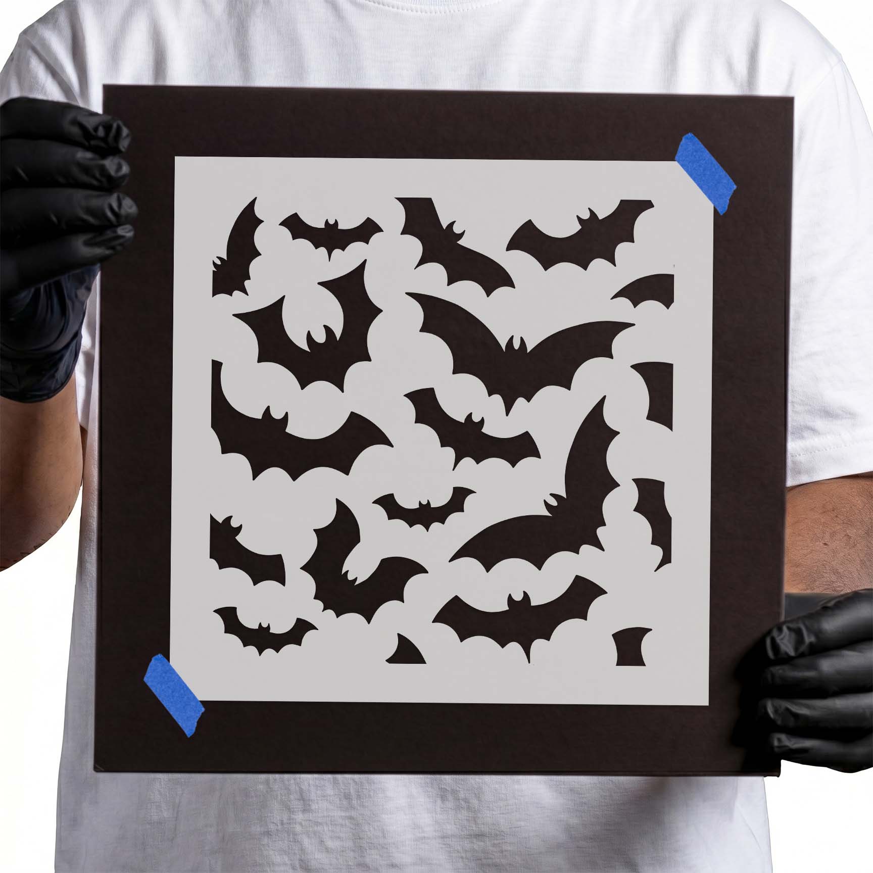 Bats pattern stencil