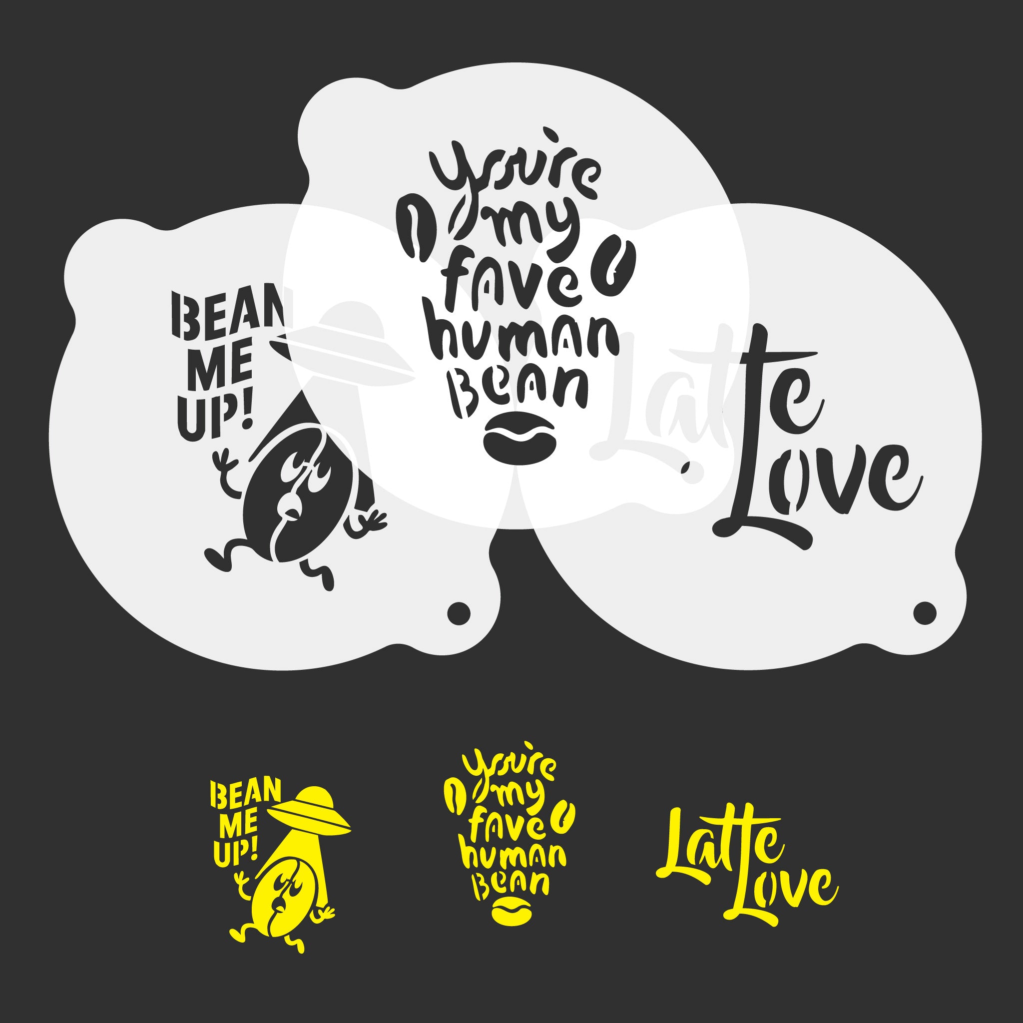 Punny Coffee Stencils
