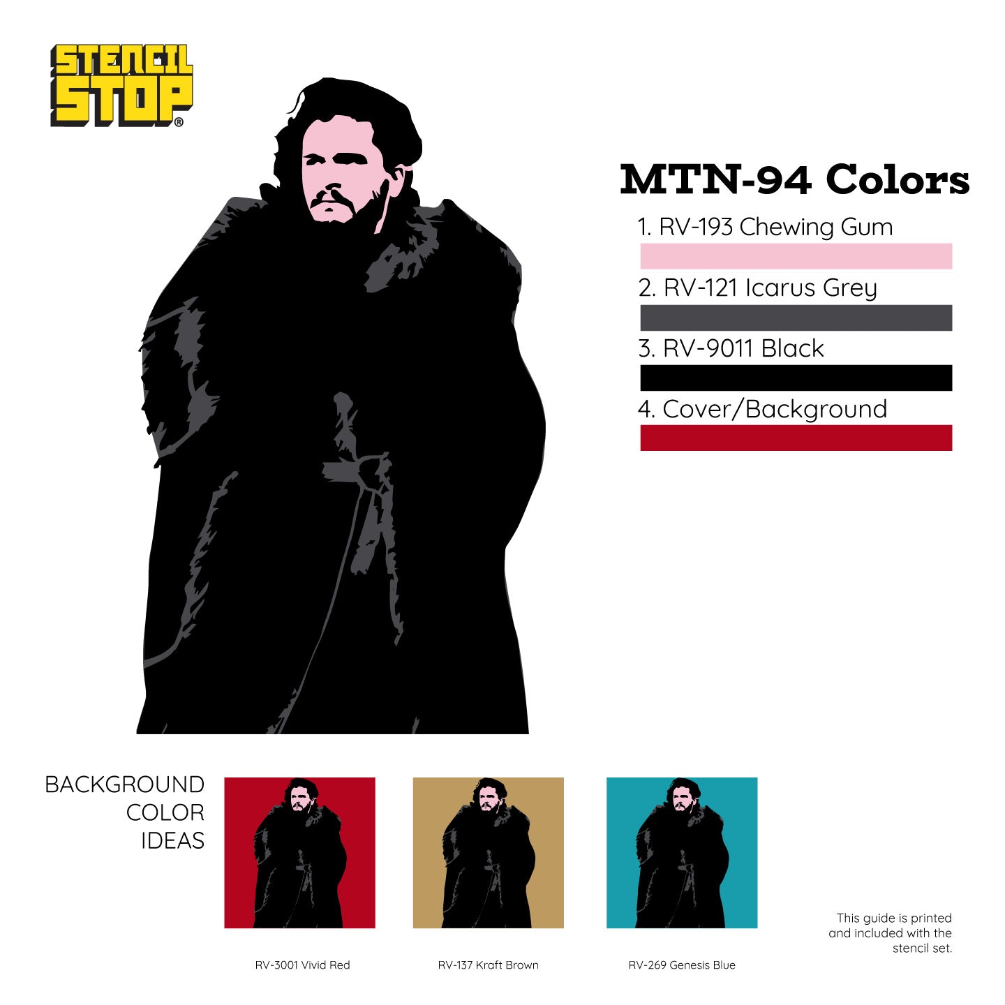 Jon Snow 3 Layer Stencil Set