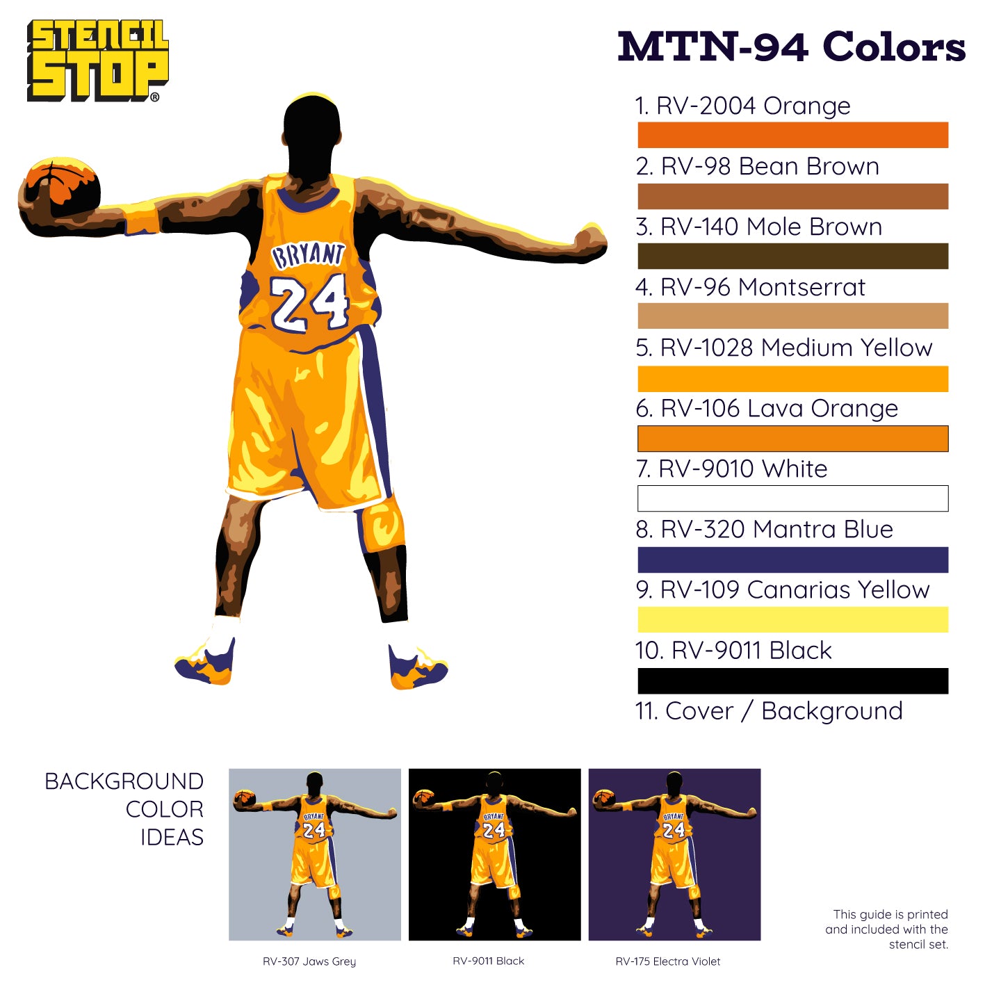 Kobe Bryant "The Celebration" Layered Stencil Set