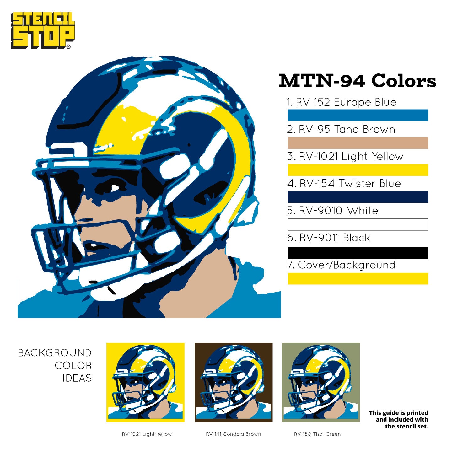 Matt Stafford "The Audible" Layered Stencil Set