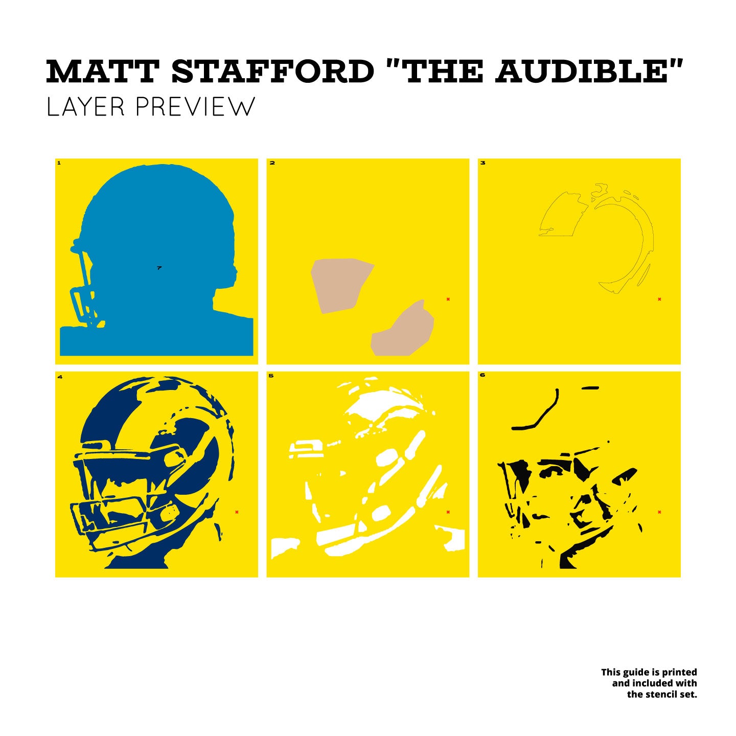 Matt Stafford "The Audible" Layered Stencil Set