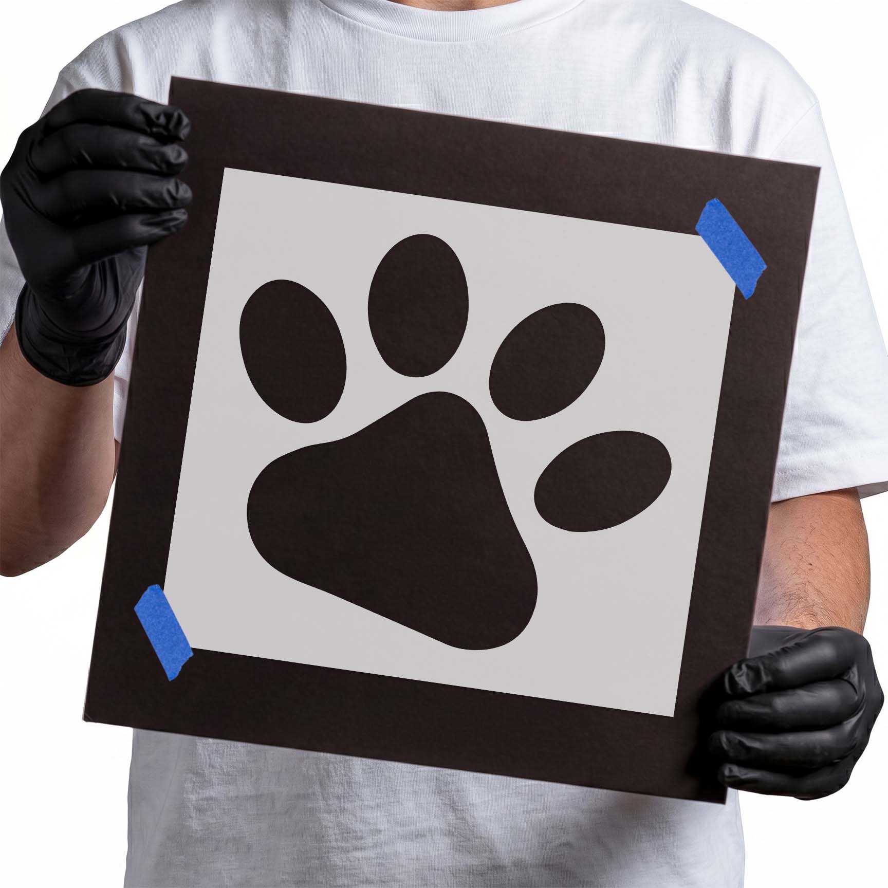 Dog paw print stencils