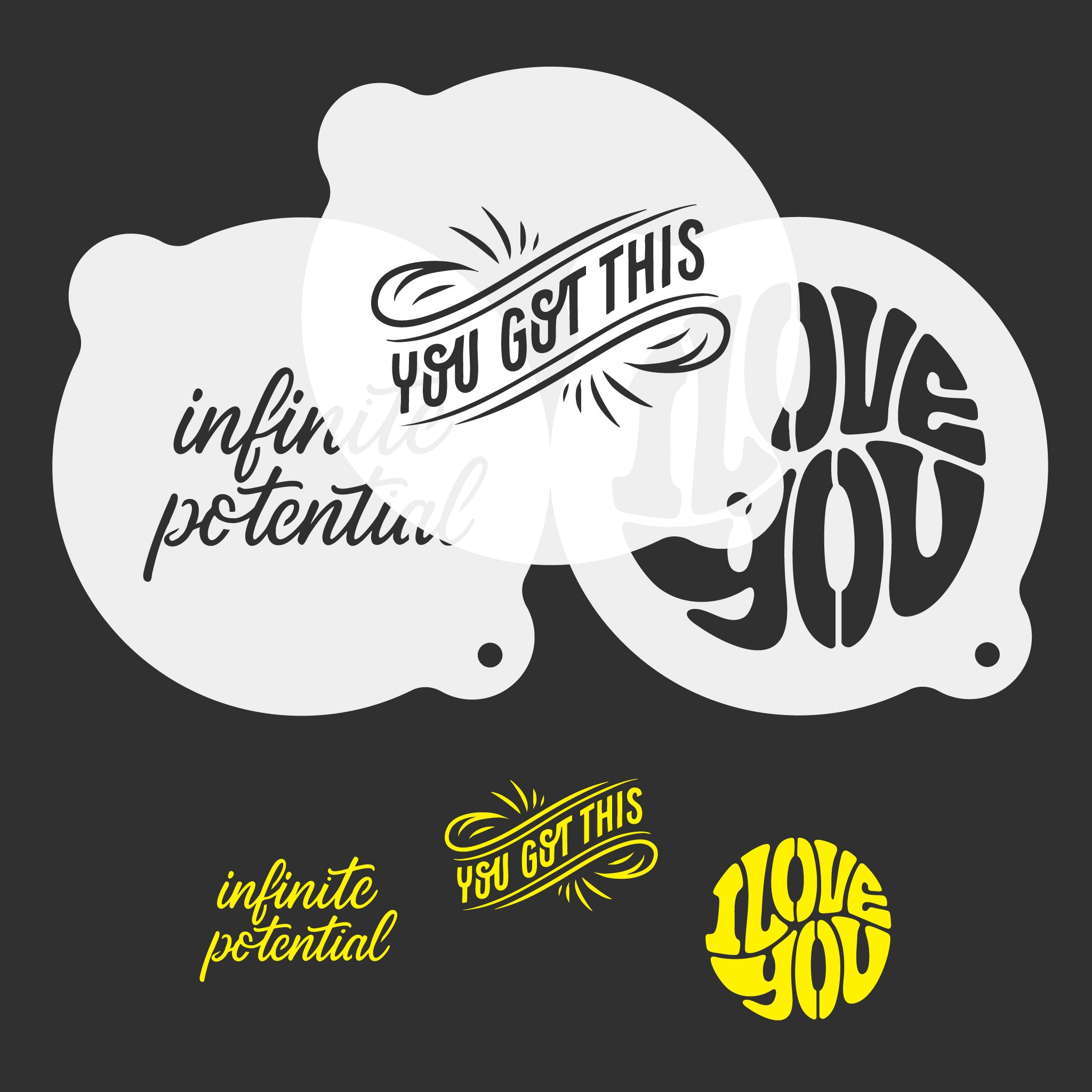 Motivational Coffee Stencils