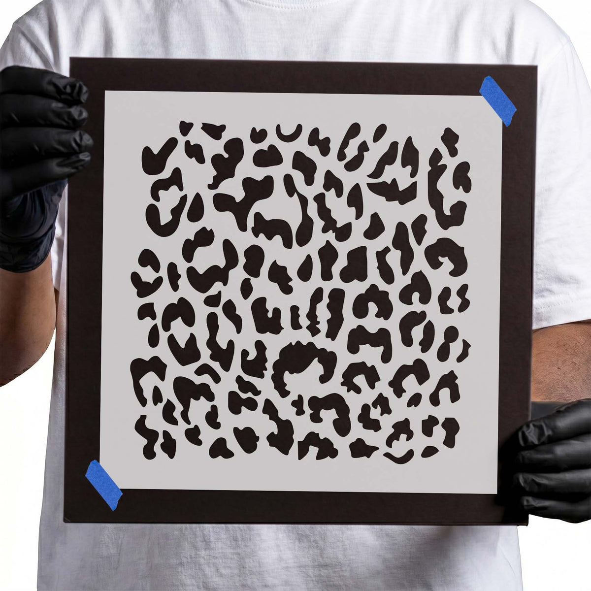 Spots Pattern Stencil featuring irregular organic shapes and scattered abstract markings