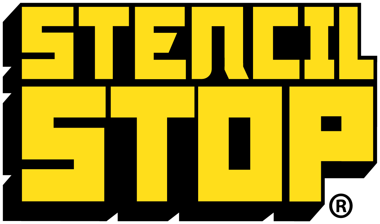 Stencil Stop logo in yellow