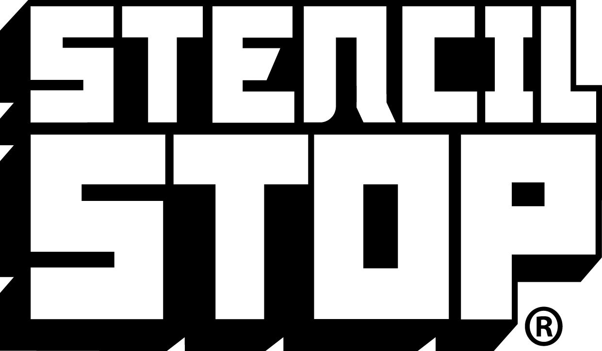 Stencil Stop logo in black and white