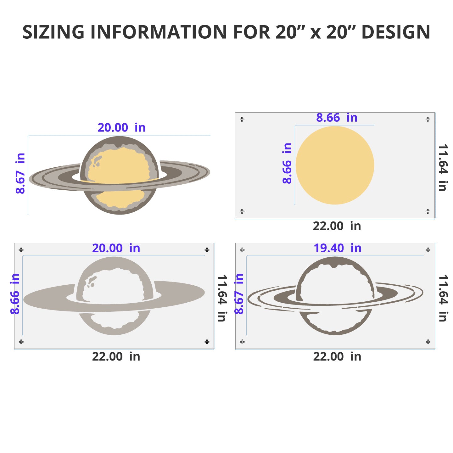 20" Dimensions Saturn Stencil Kit