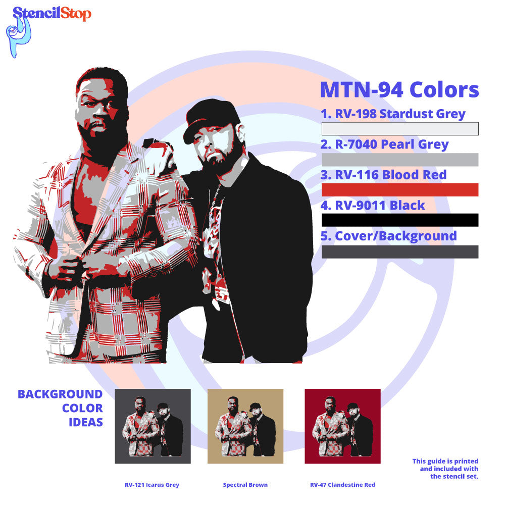50 Cent and Eminem Layer Stencil Set Color Guide
