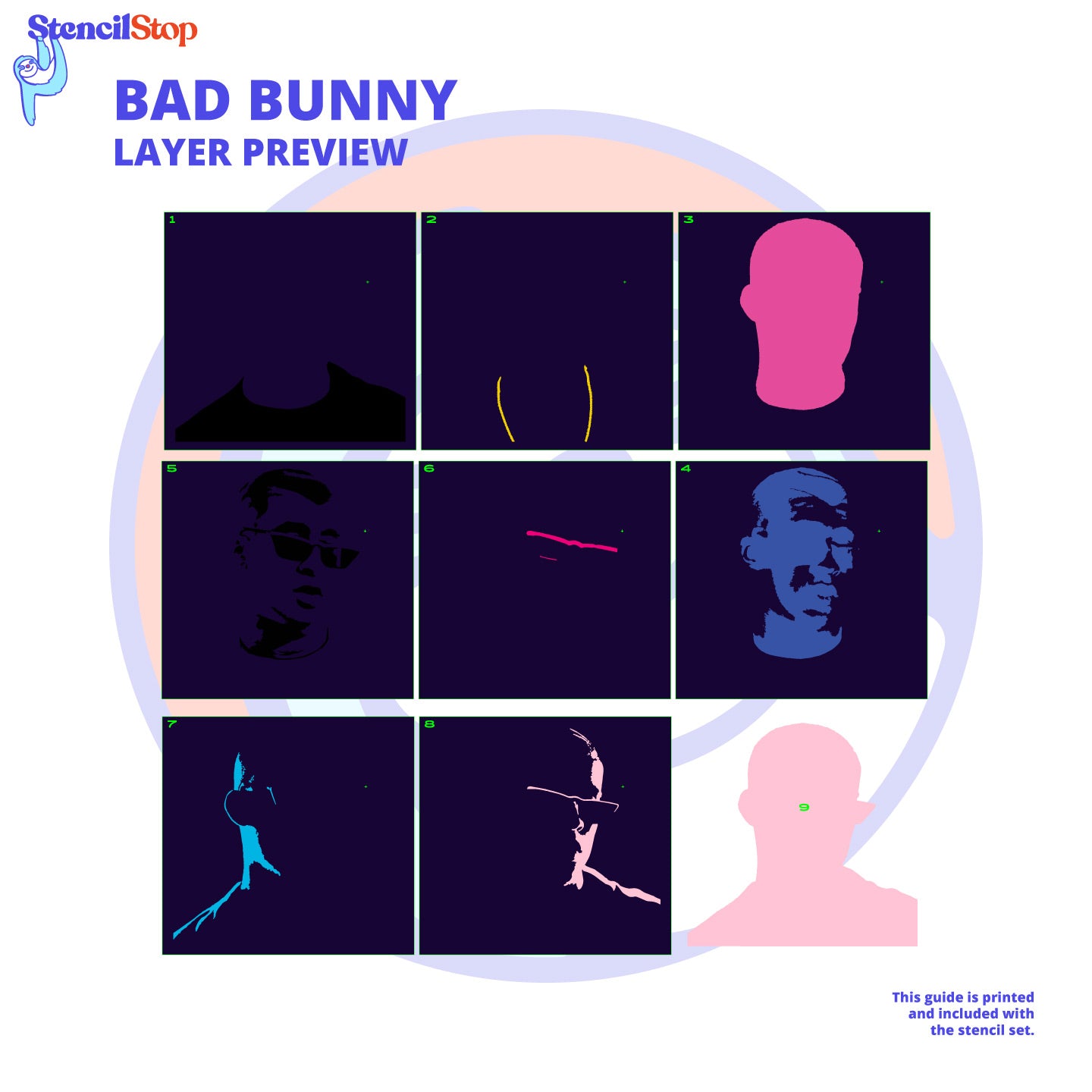 Bad Bunny Stencil Layer Preview