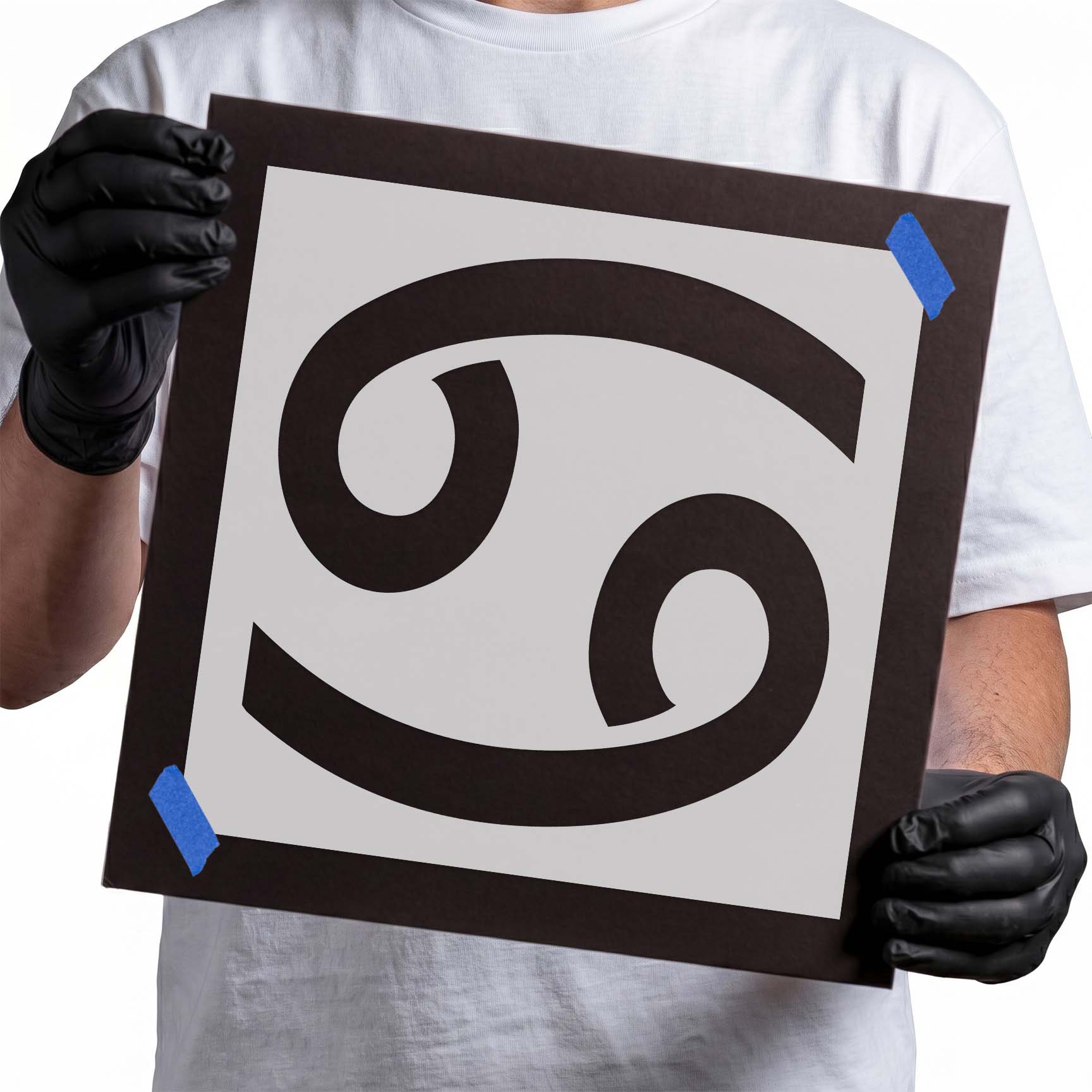 Cancer zodiac symbol stencil for astrology and celestial crafts