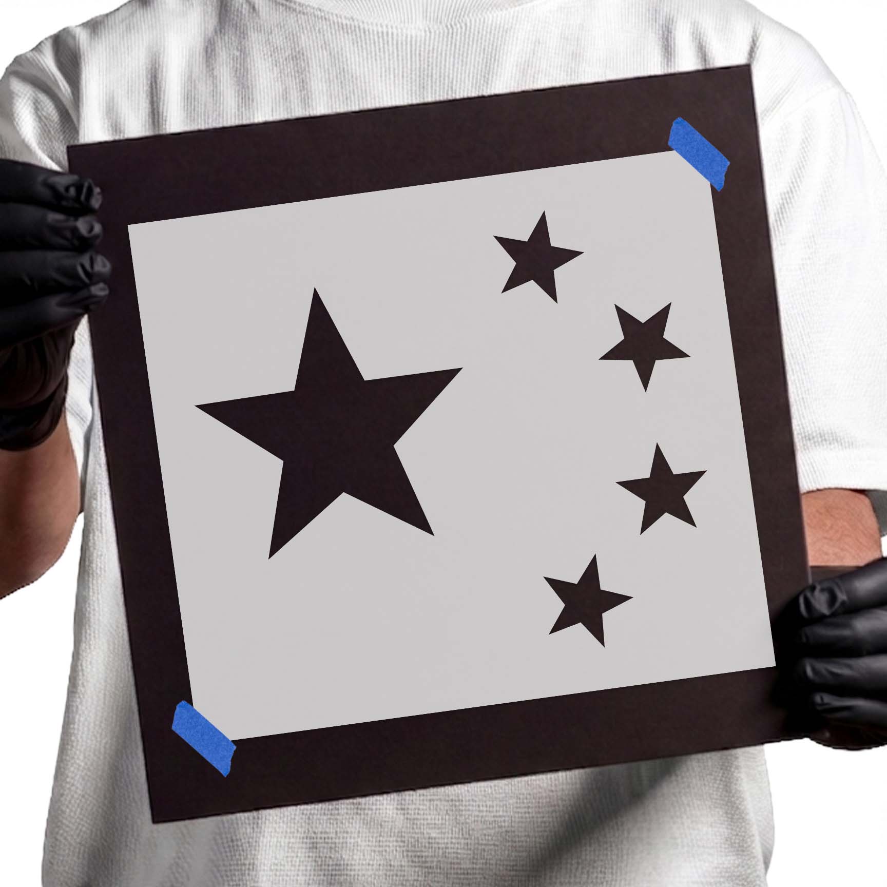 Five-star Chinese flag stencil design