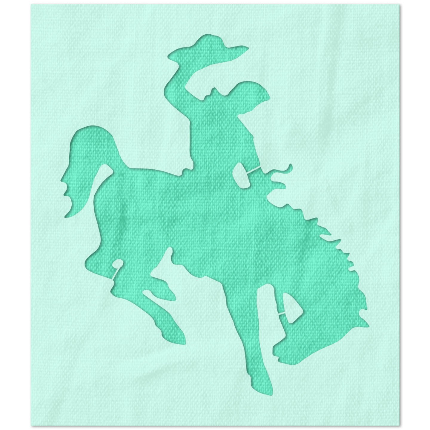 Cowboy on Bucking Bronco Stencil
