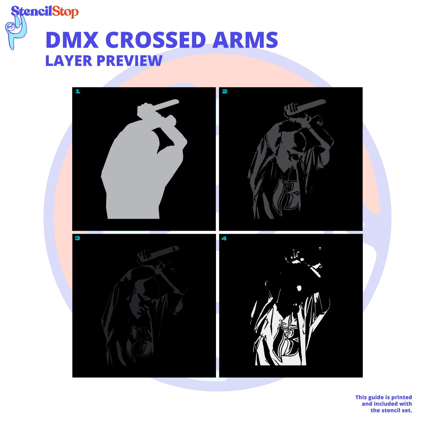 DMX Crossed Arms 4 Layer Stencil Set