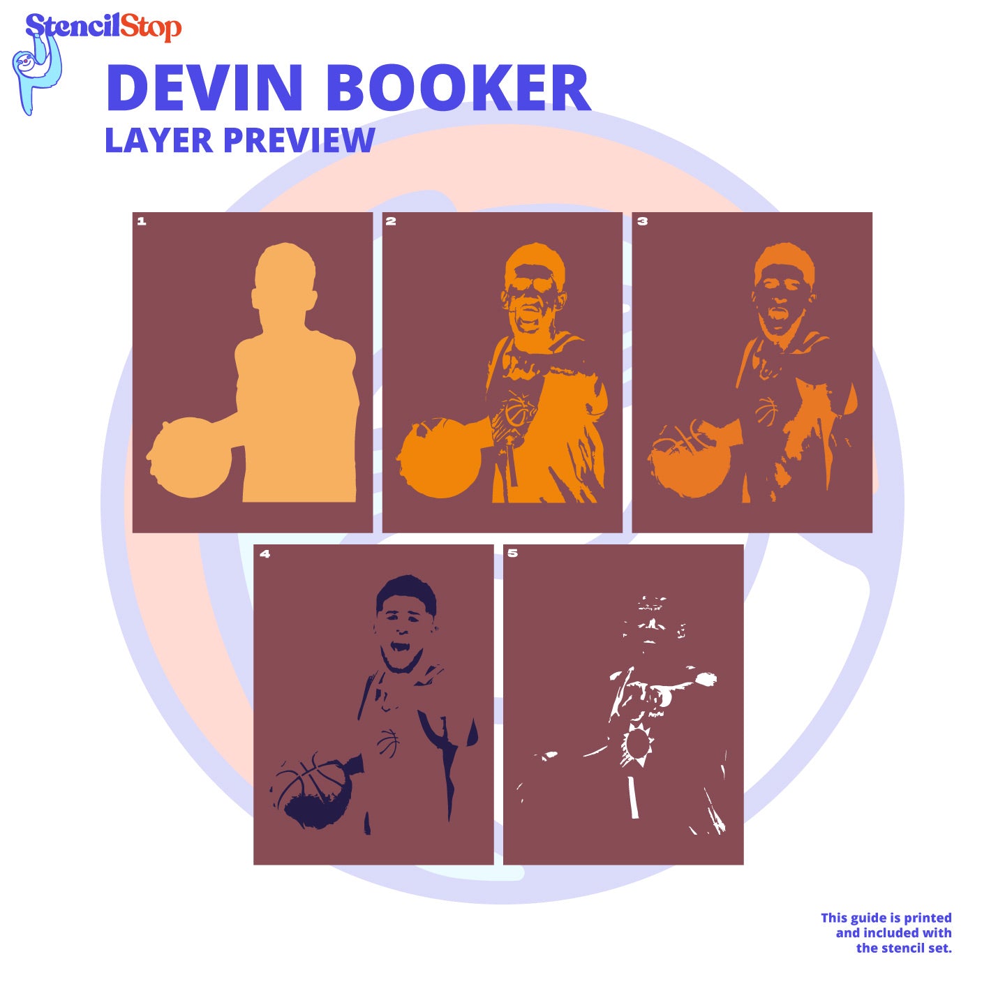 Devin Booker 5 Layer Stencil Set