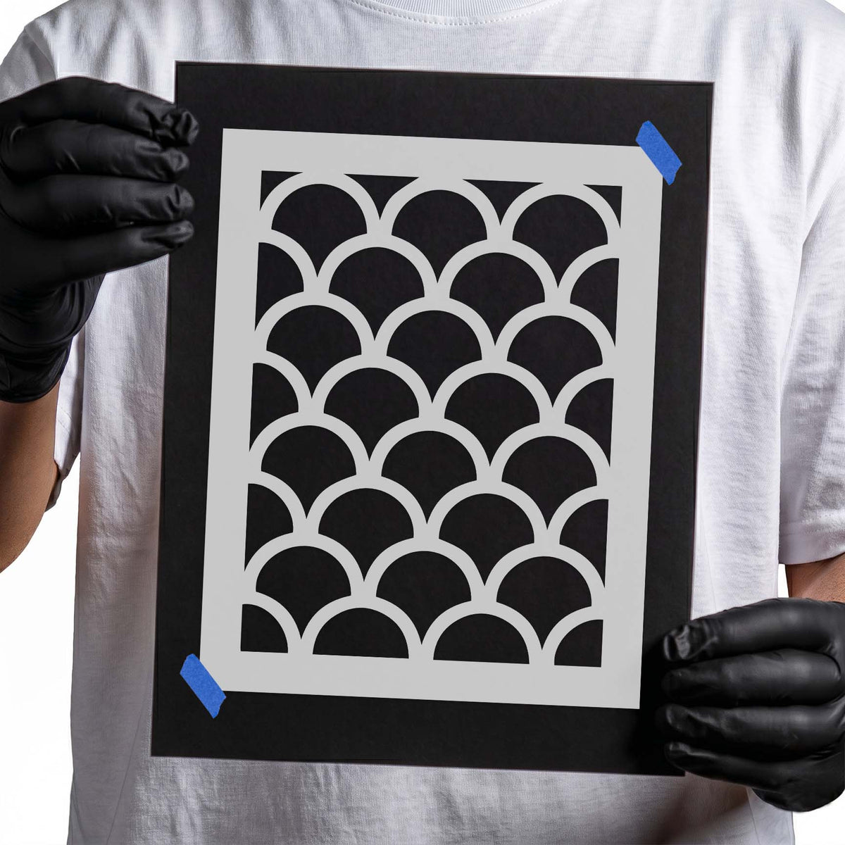 Fish Scale Scallop Pattern Stencil