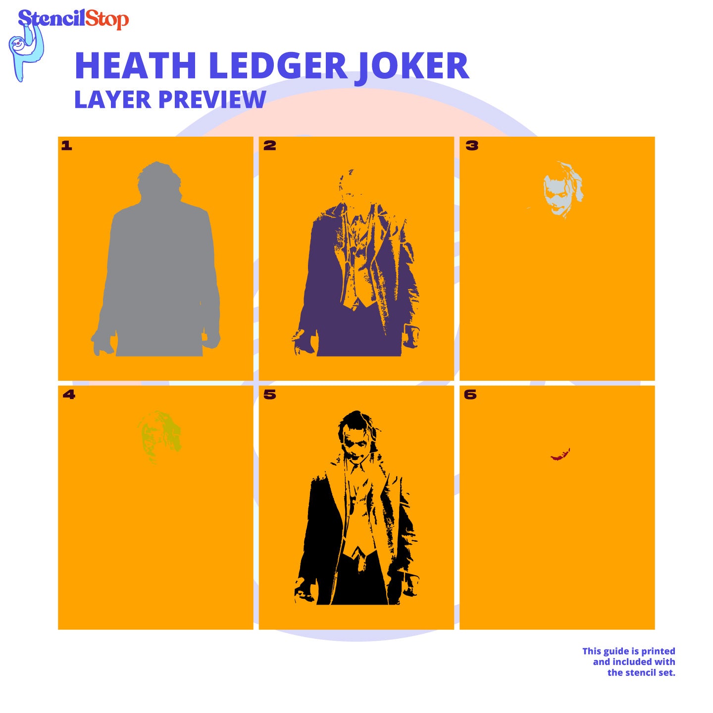 The Joker "Heath Ledger" Layered Stencil Preview