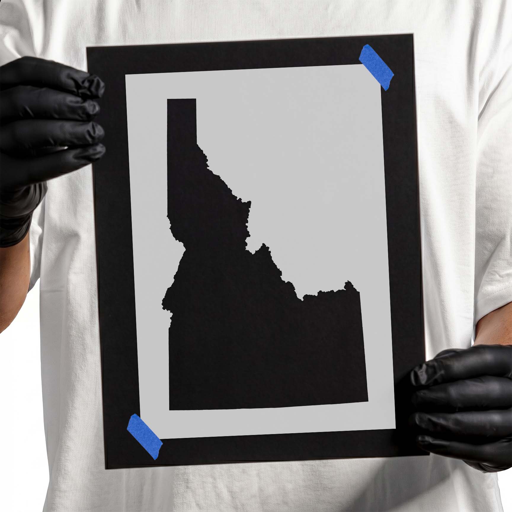 Solid Idaho state silhouette with distinctive narrow northern panhandle