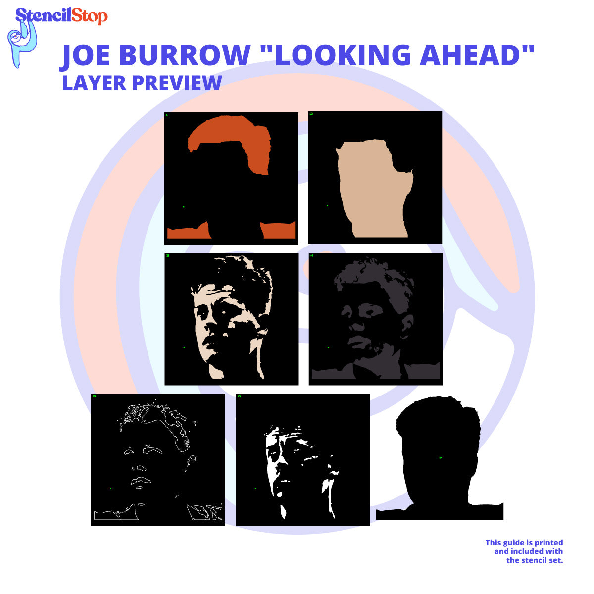 Joe Burrow Stencil Layer Preview
