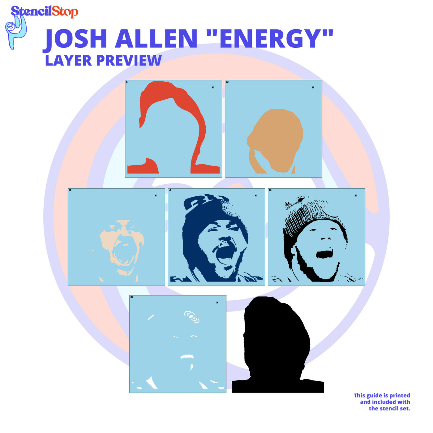Josh Allen Energy Layered Stencil Set Stencil Stop josh-allen-energy-layered-stencil-set-stencil-stop