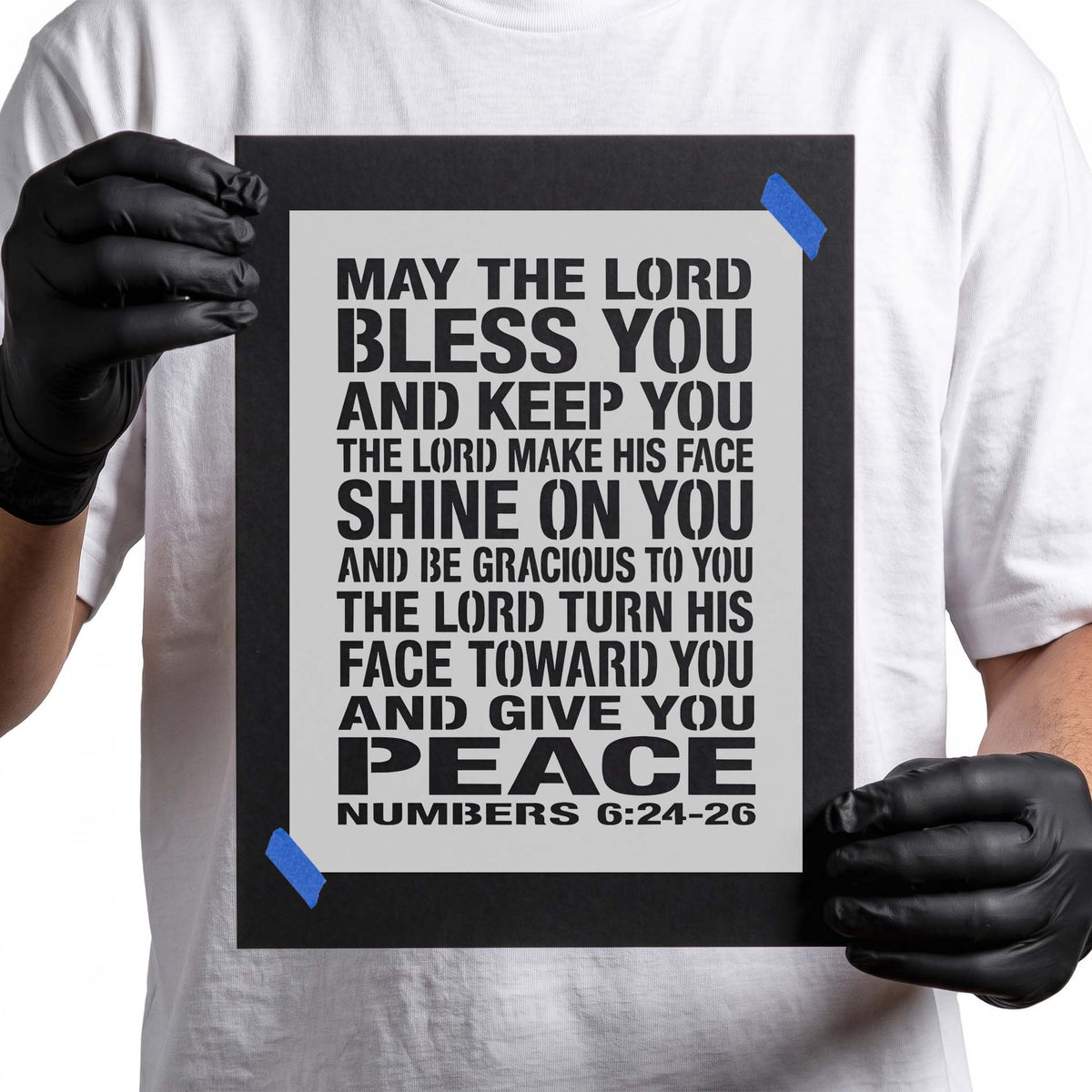 May the Lord Bless You Bible verse stencil with bold lettering