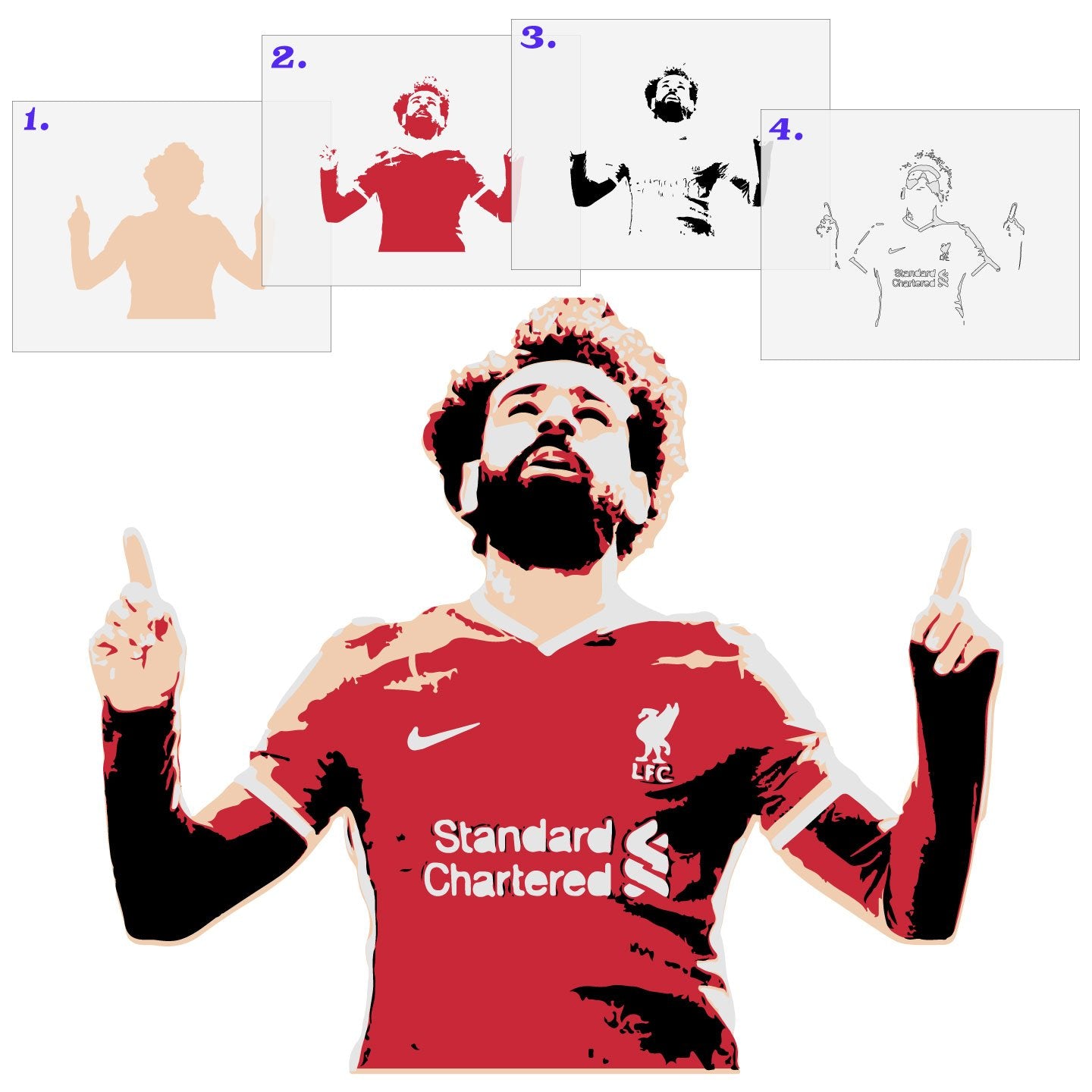 Mohamed Salah Layered Stencil Set
