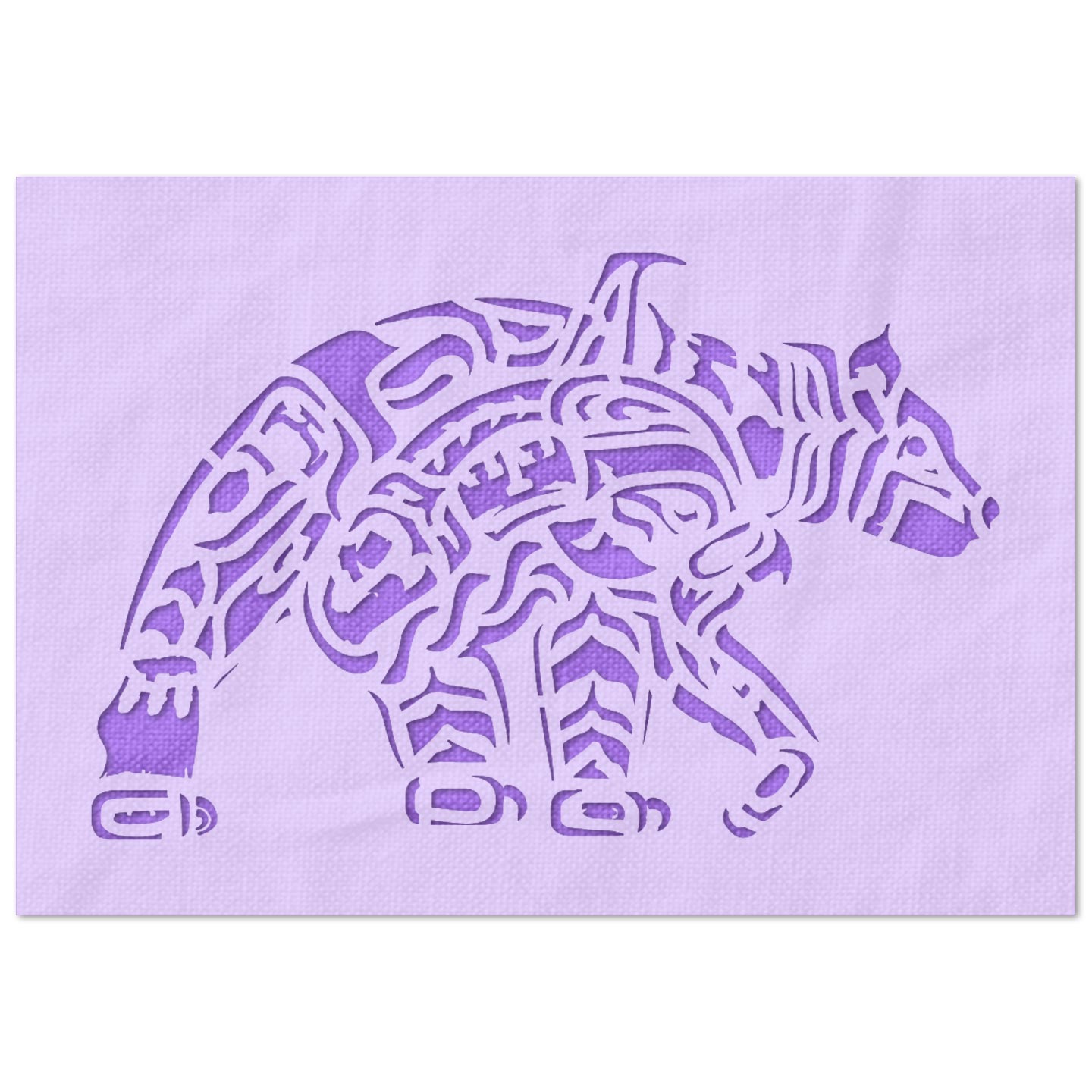 Pacific Northwest Stylized Bear Design Stencil