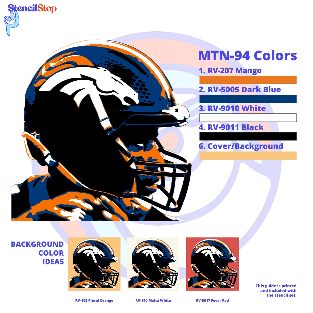 Russell Wilson Stencil Set Color Guide