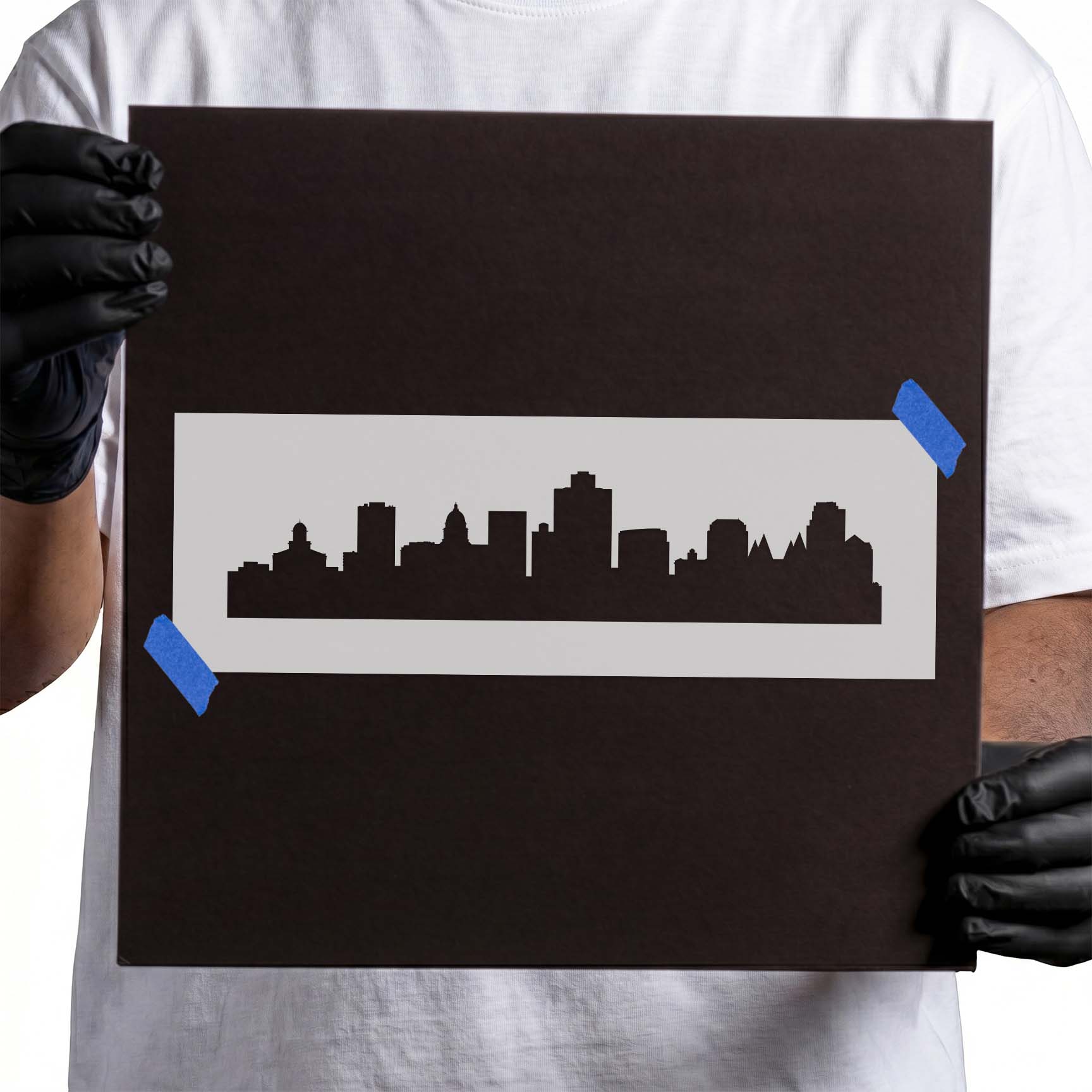 Salt Lake City skyline silhouette stencil for DIY crafts and décor