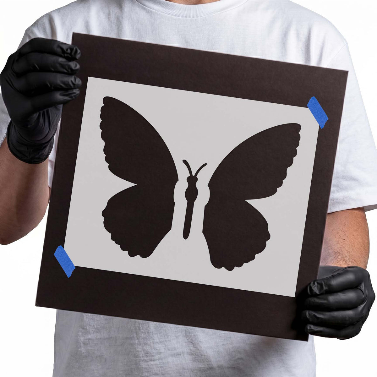 Simple Butterfly stencil with symmetrical wings and centered body