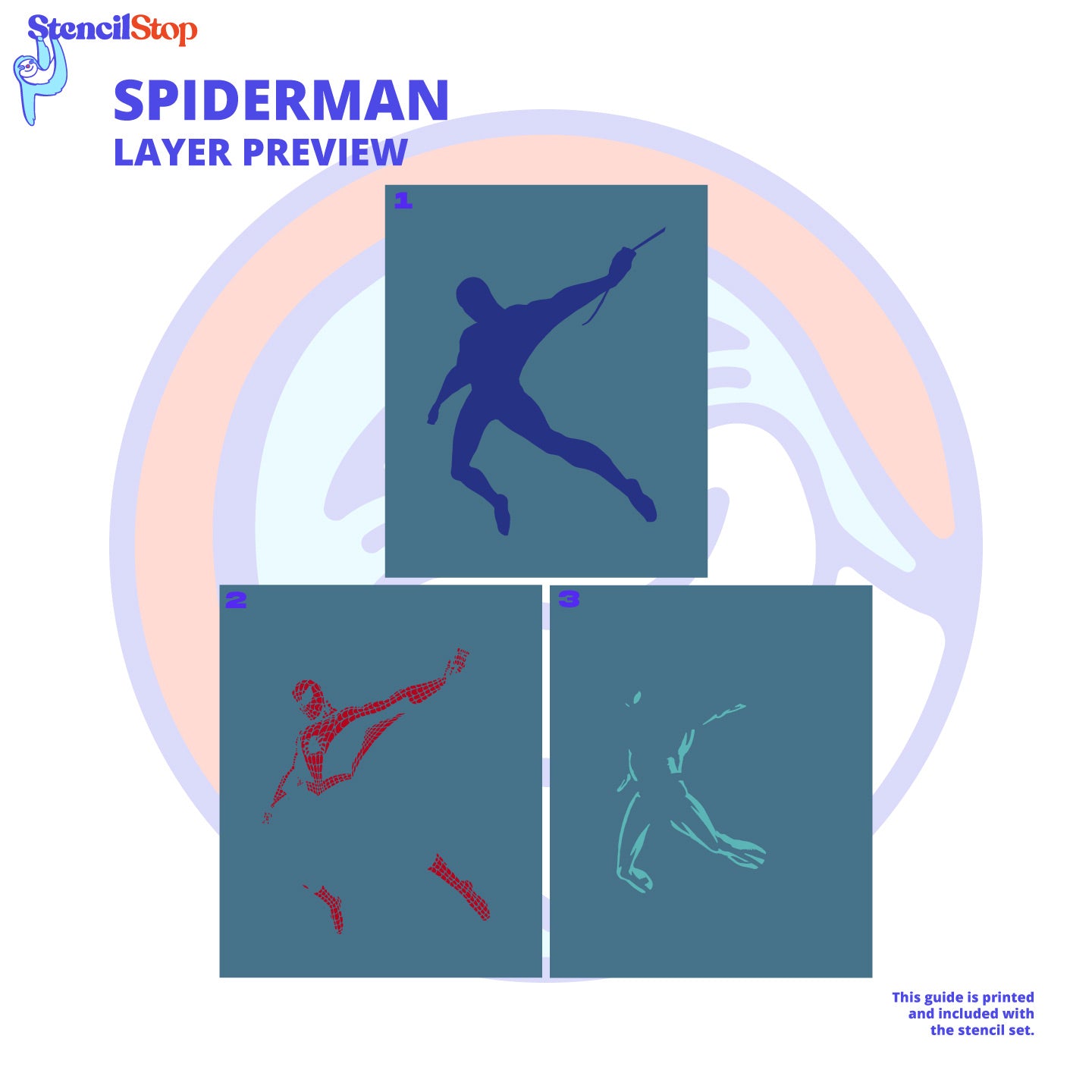 Spiderman Layered Stencil Preview