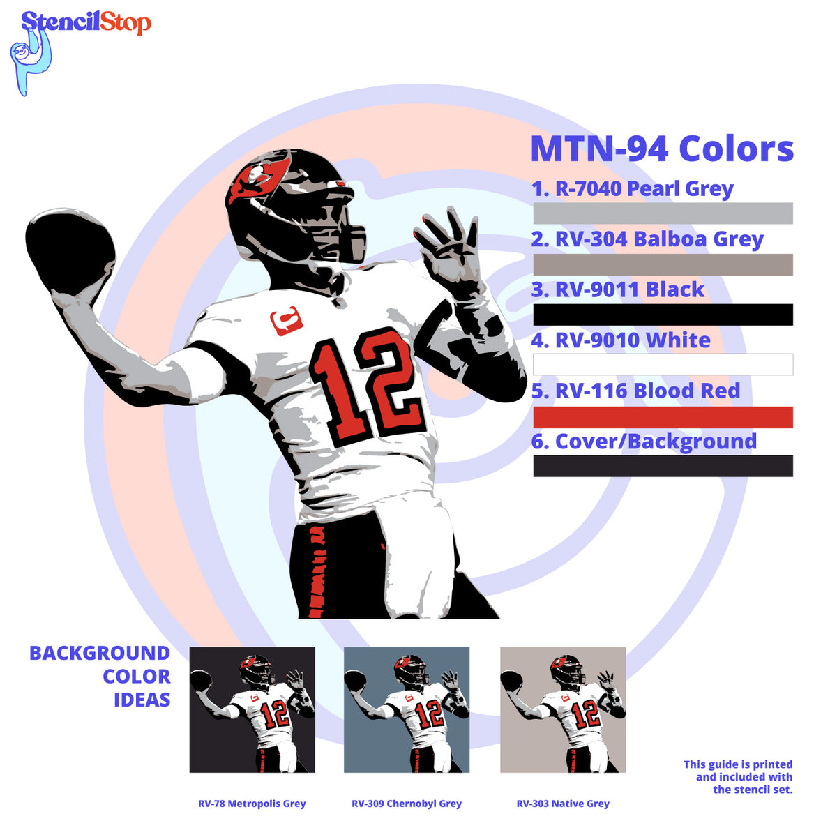 Tom Brady "Bucs" Layered Stencil Set Stencil Stop