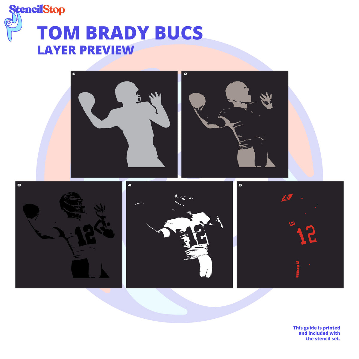 Tom Brady "Bucs" Layered Stencil Set Stencil Stop