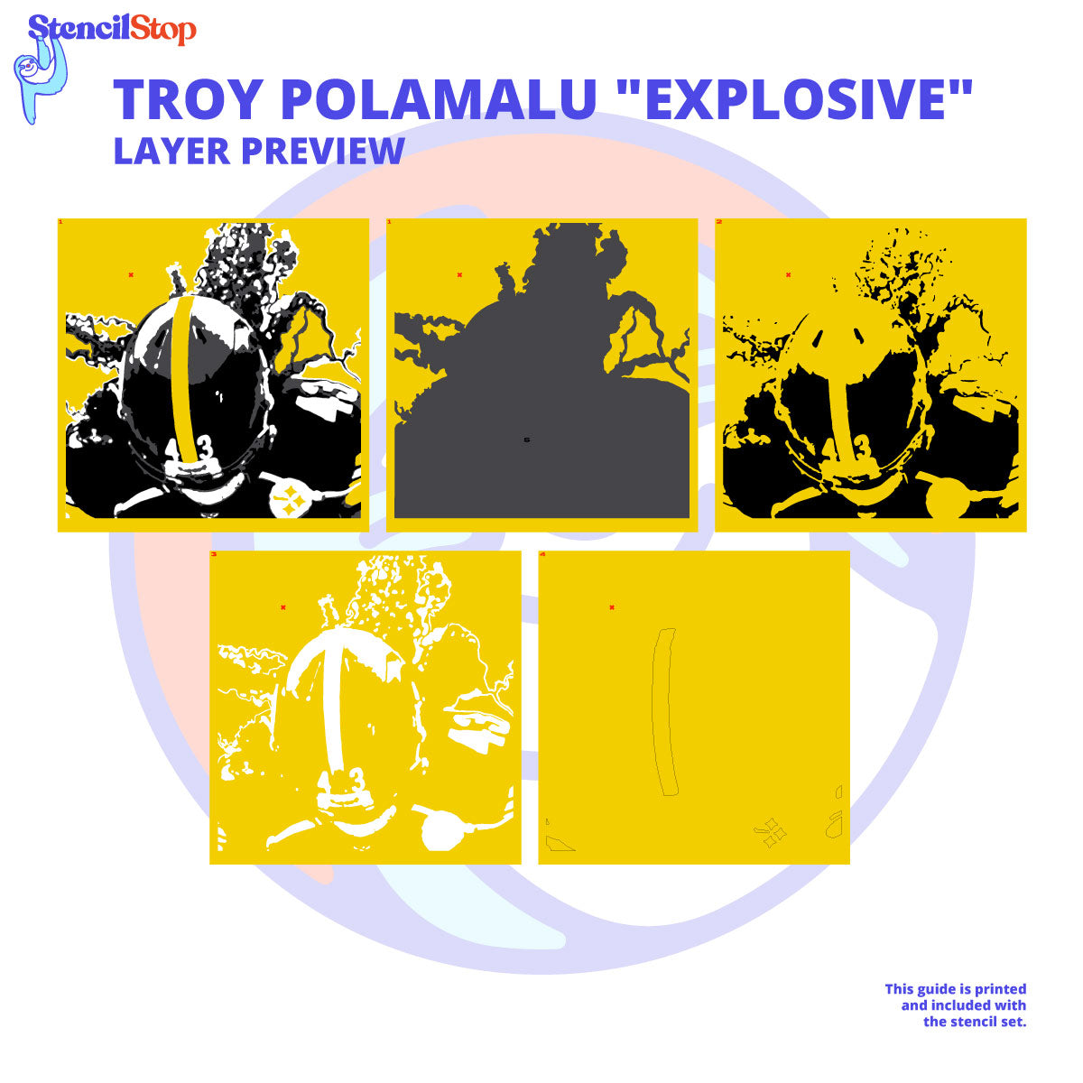 Troy Polamalu Stencil Layer Preview