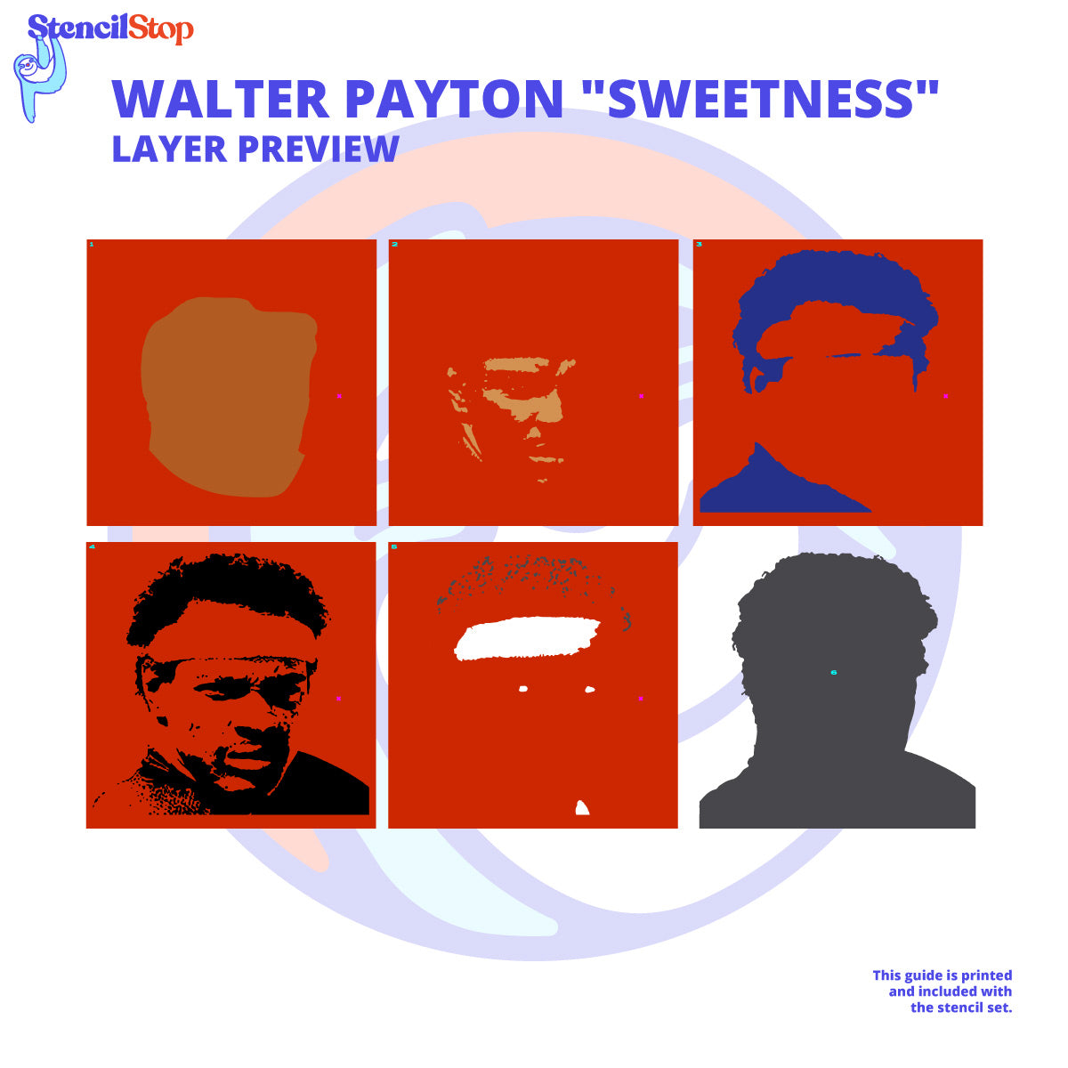 Walter Payton Stencil Layer Preview