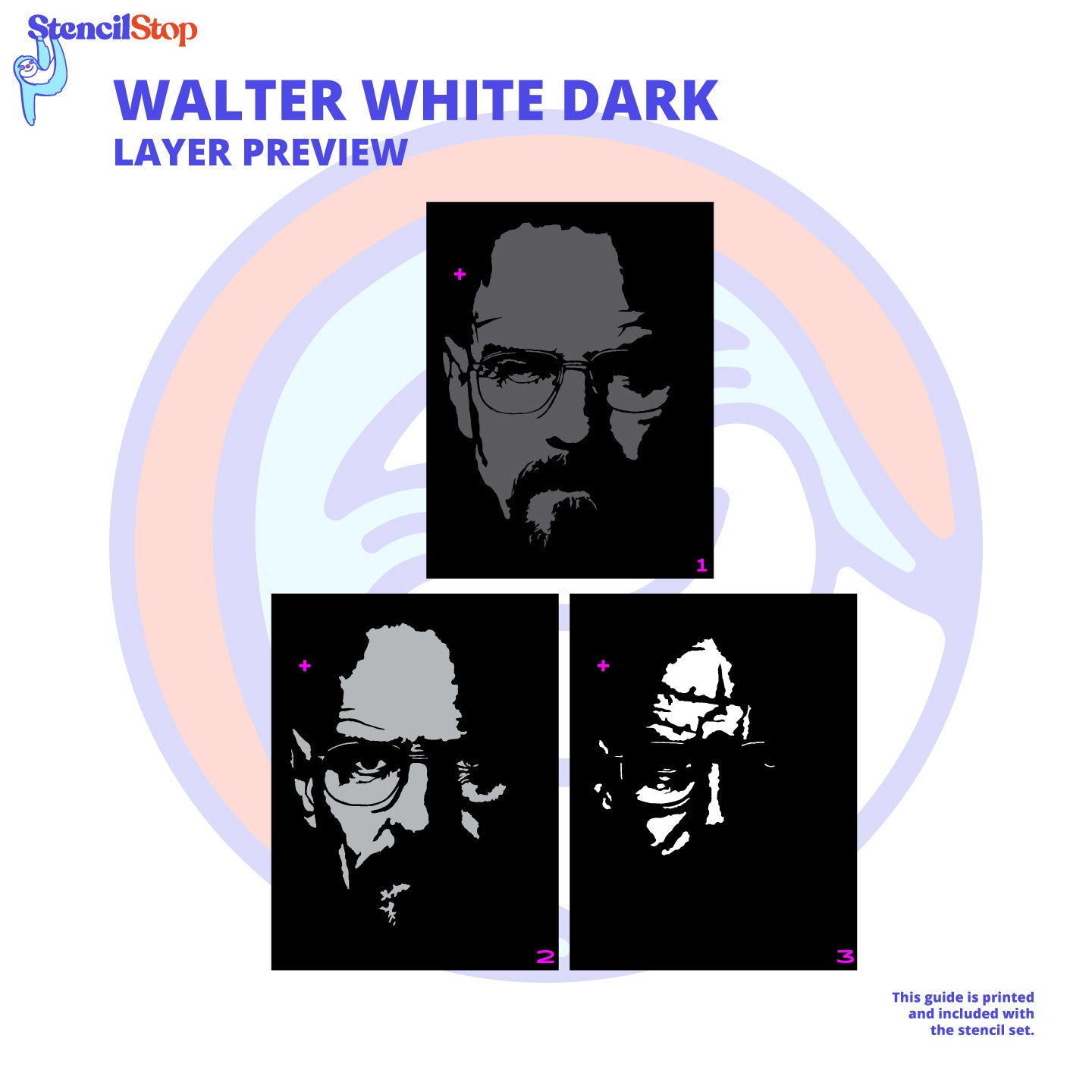 Walter White Layered Stencil Preview
