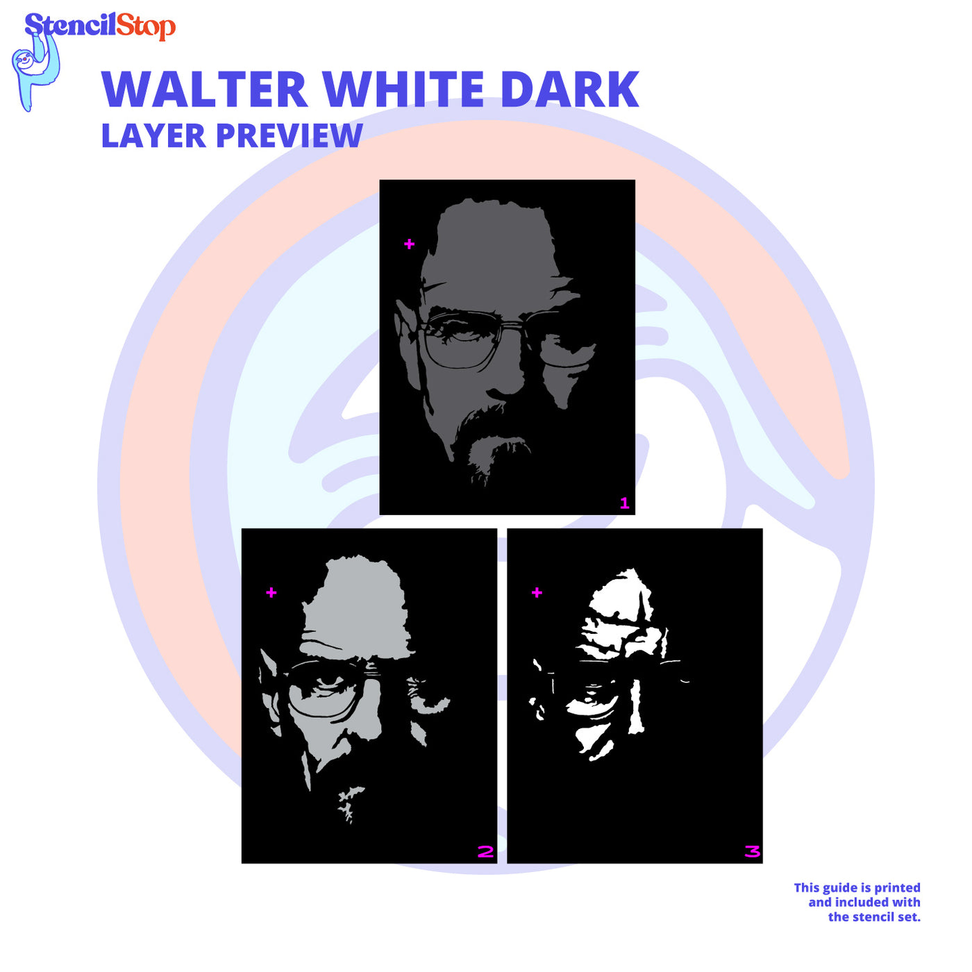 Walter White “Into Darkness” Layered Stencil Set Stencil Stop