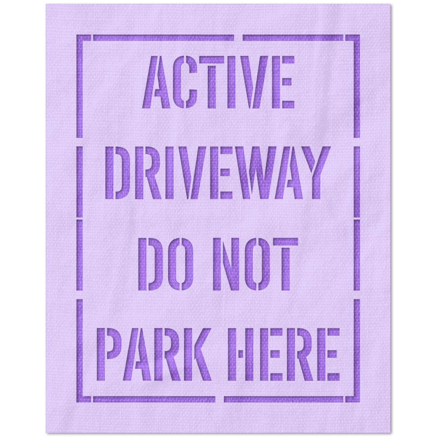 active driveway do not park here stencil