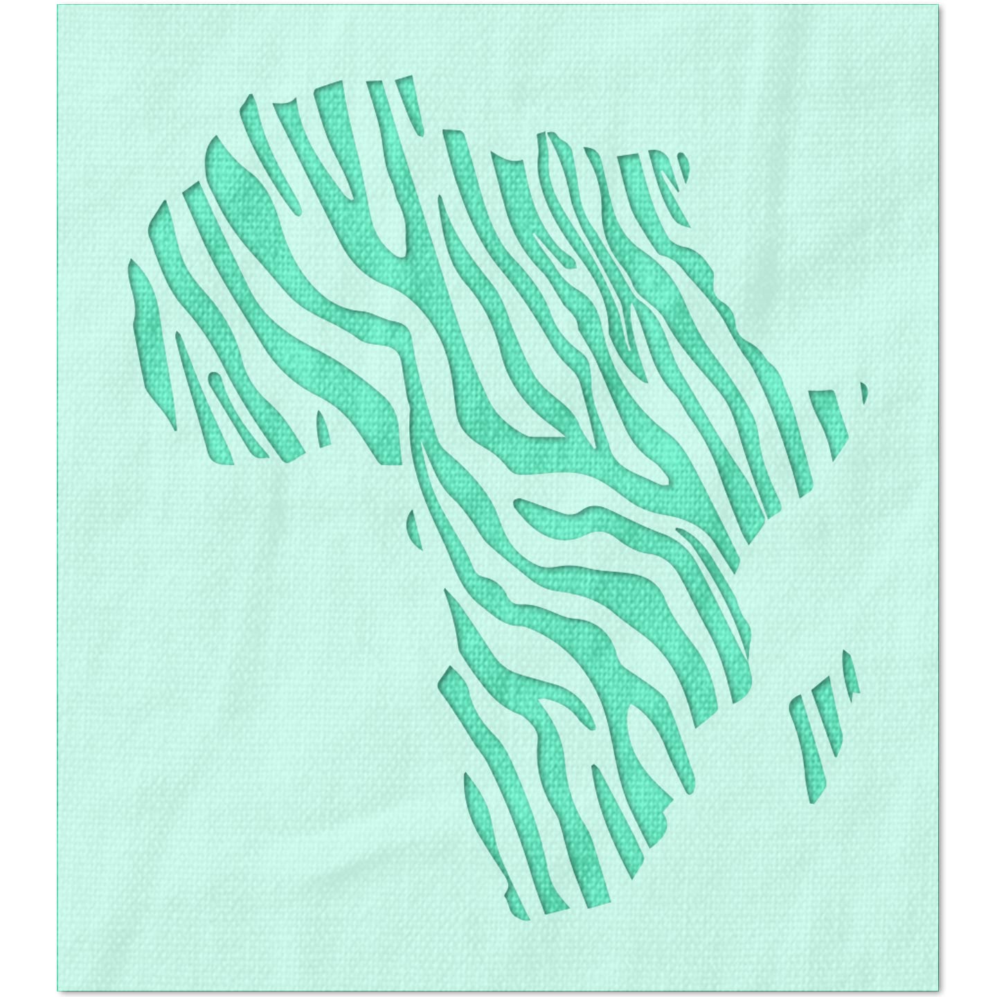 Africa with Zebra Stripes Stencil