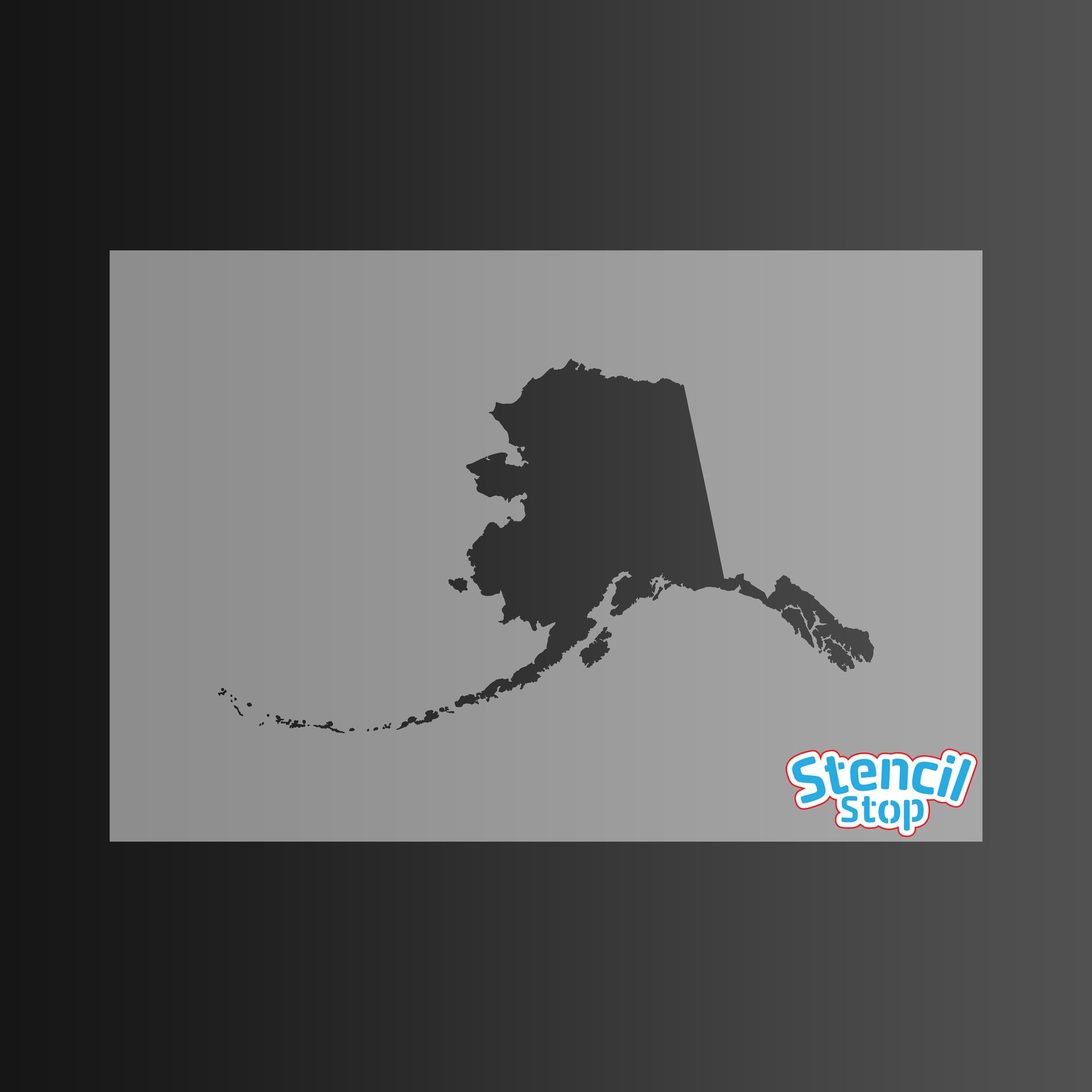 Alaska State Outline Stencil