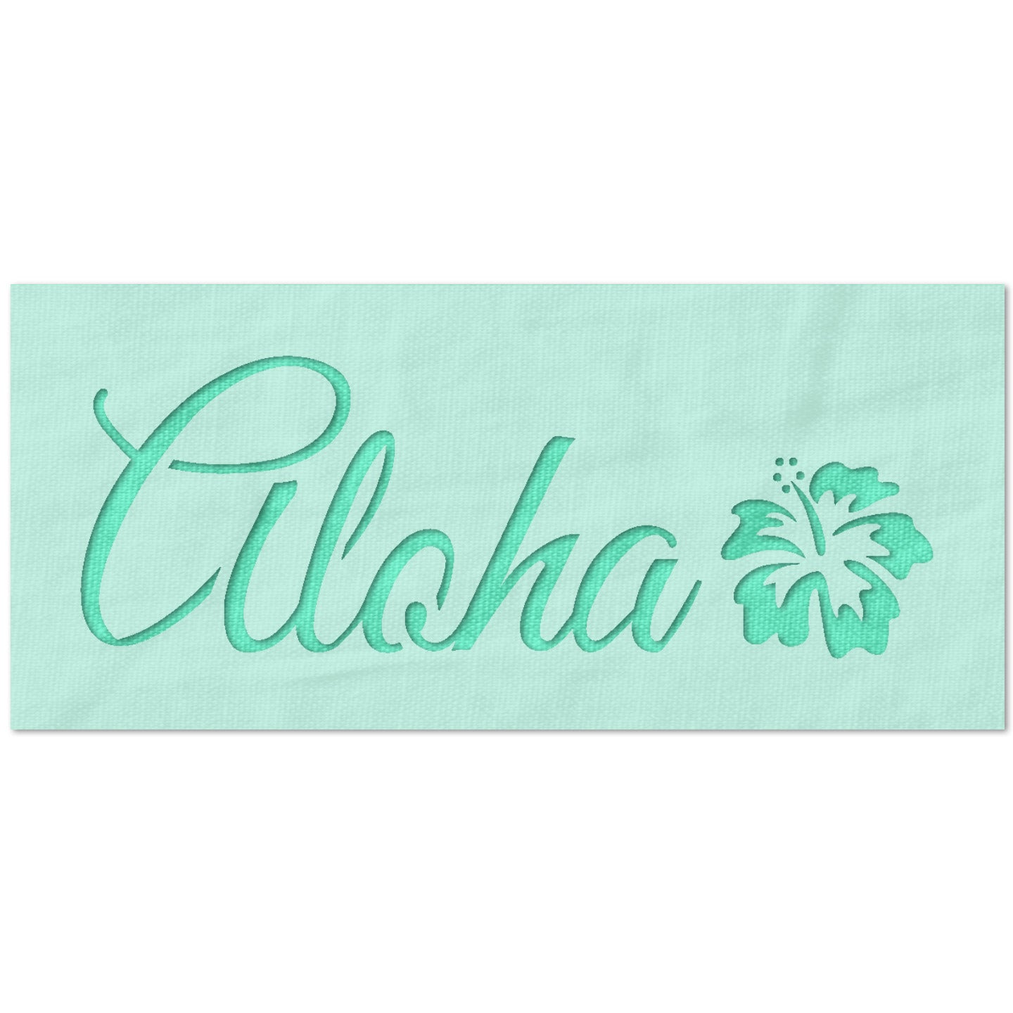 aloha with flower stencil