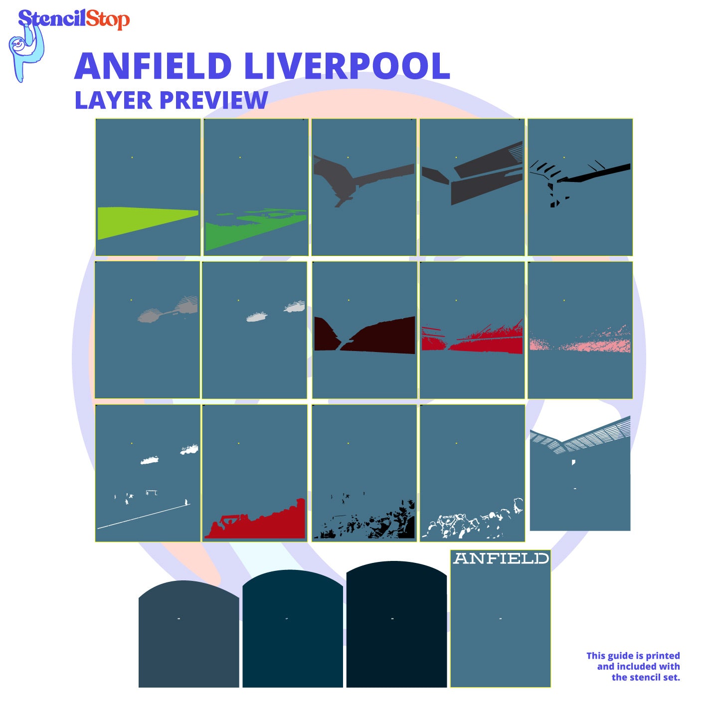 Anfield Road Layered Stencil Set Preview