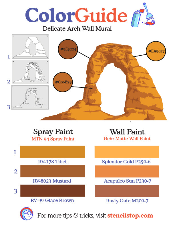 Arches National Park Mural Color Guide