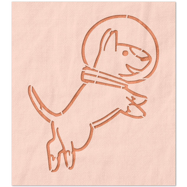 Astronaut Dog Stencil